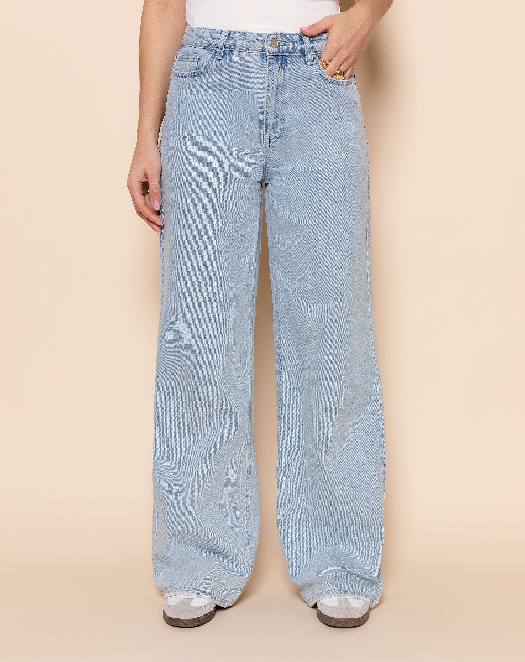 WIDE LEG JEANS BLAUW