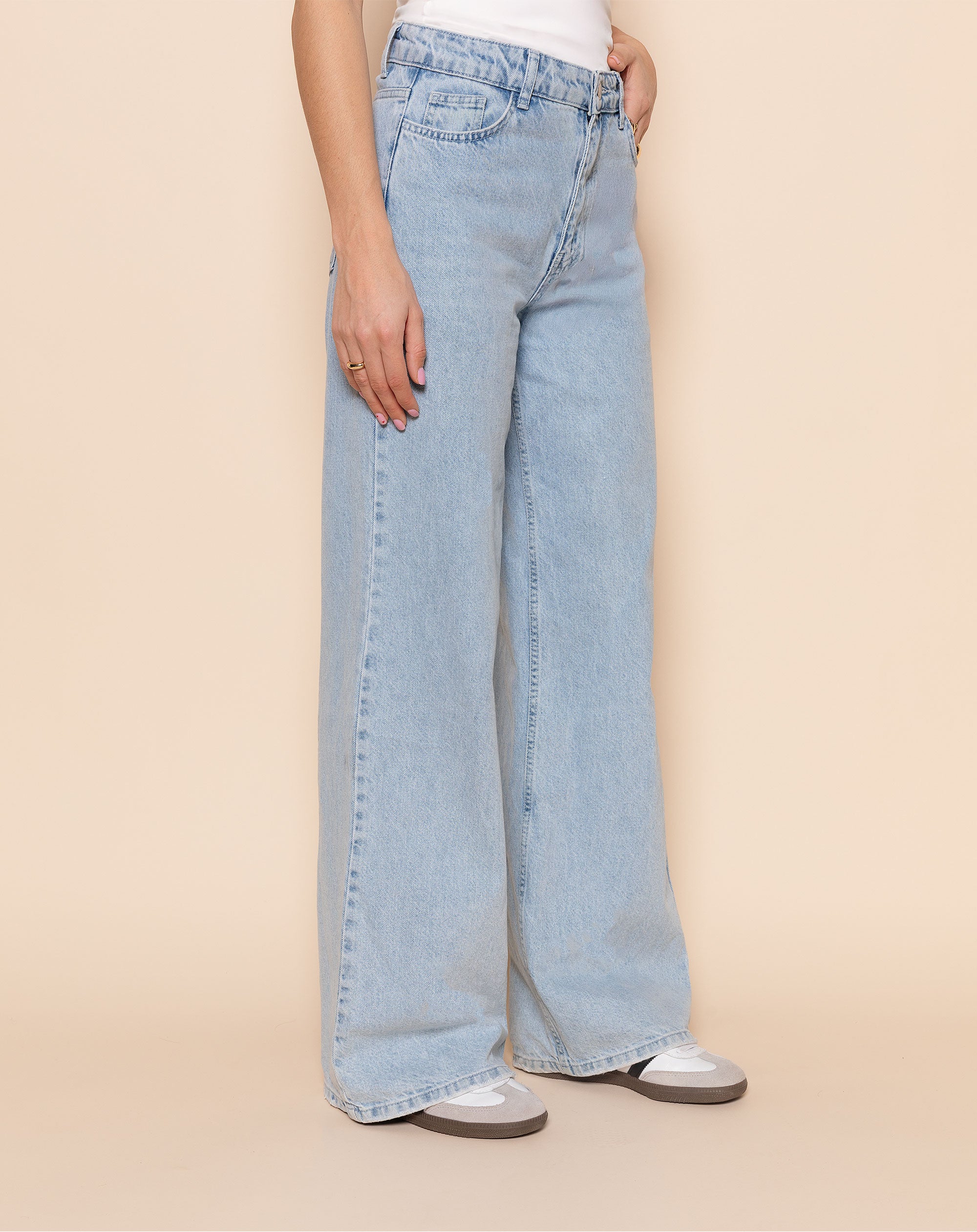 WIDE LEG JEANS BLAUW