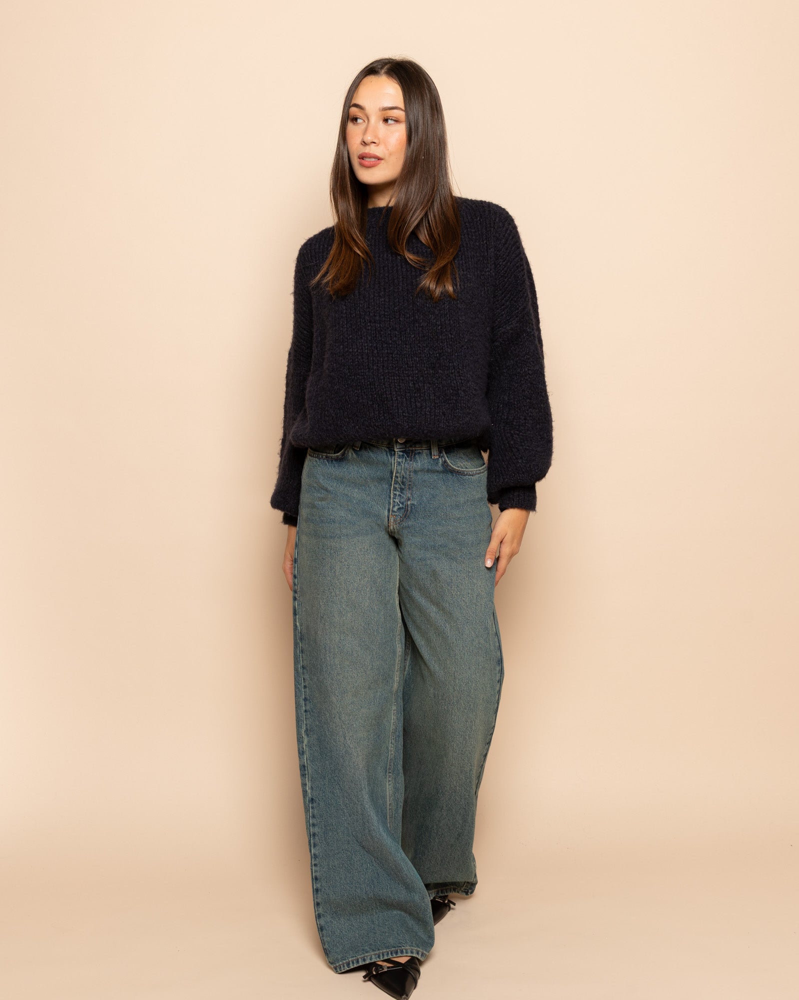 WIDE LEG JEANS TINTED BLUE