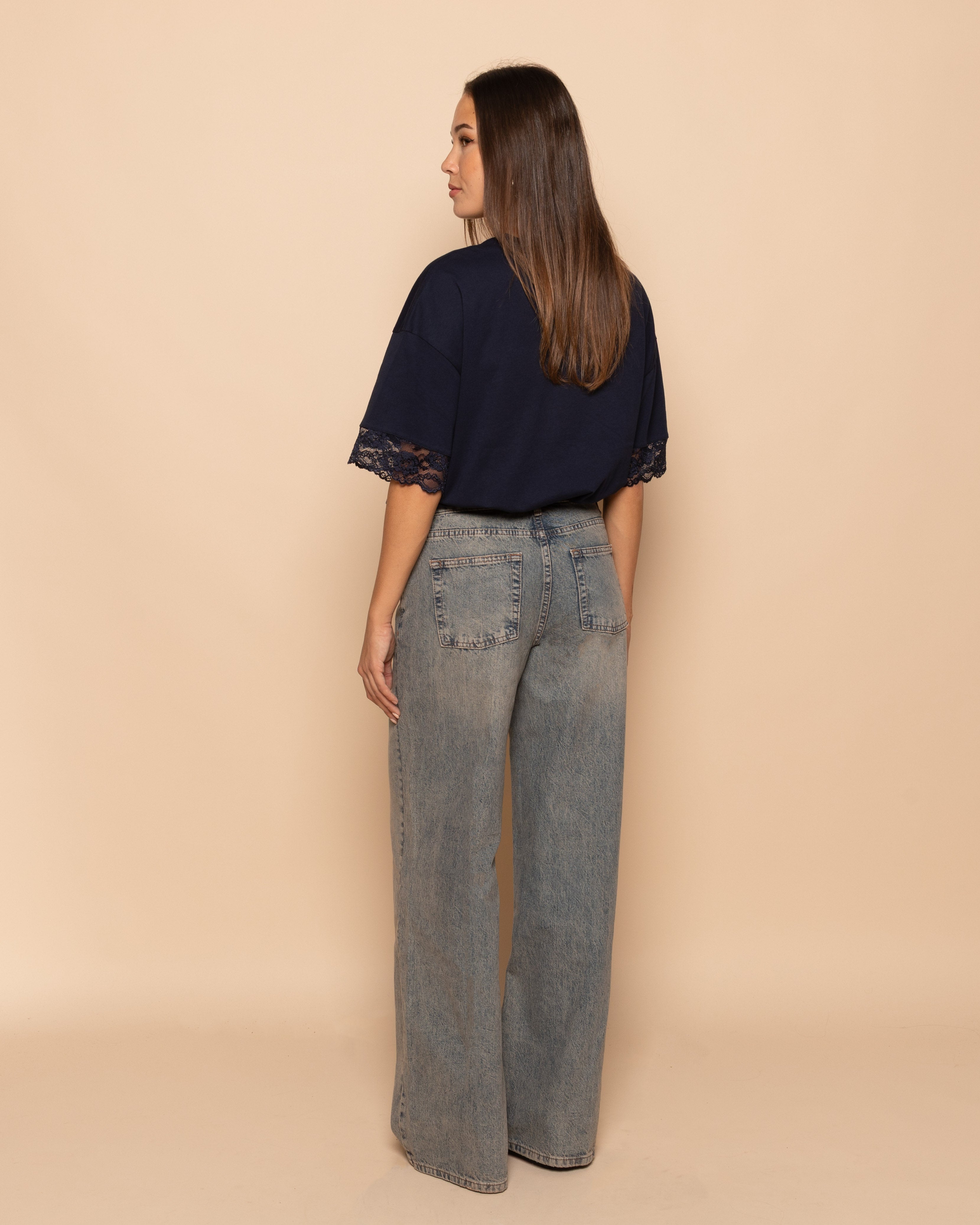 WIDE LEG JEANS VINTAGE BLAUW
