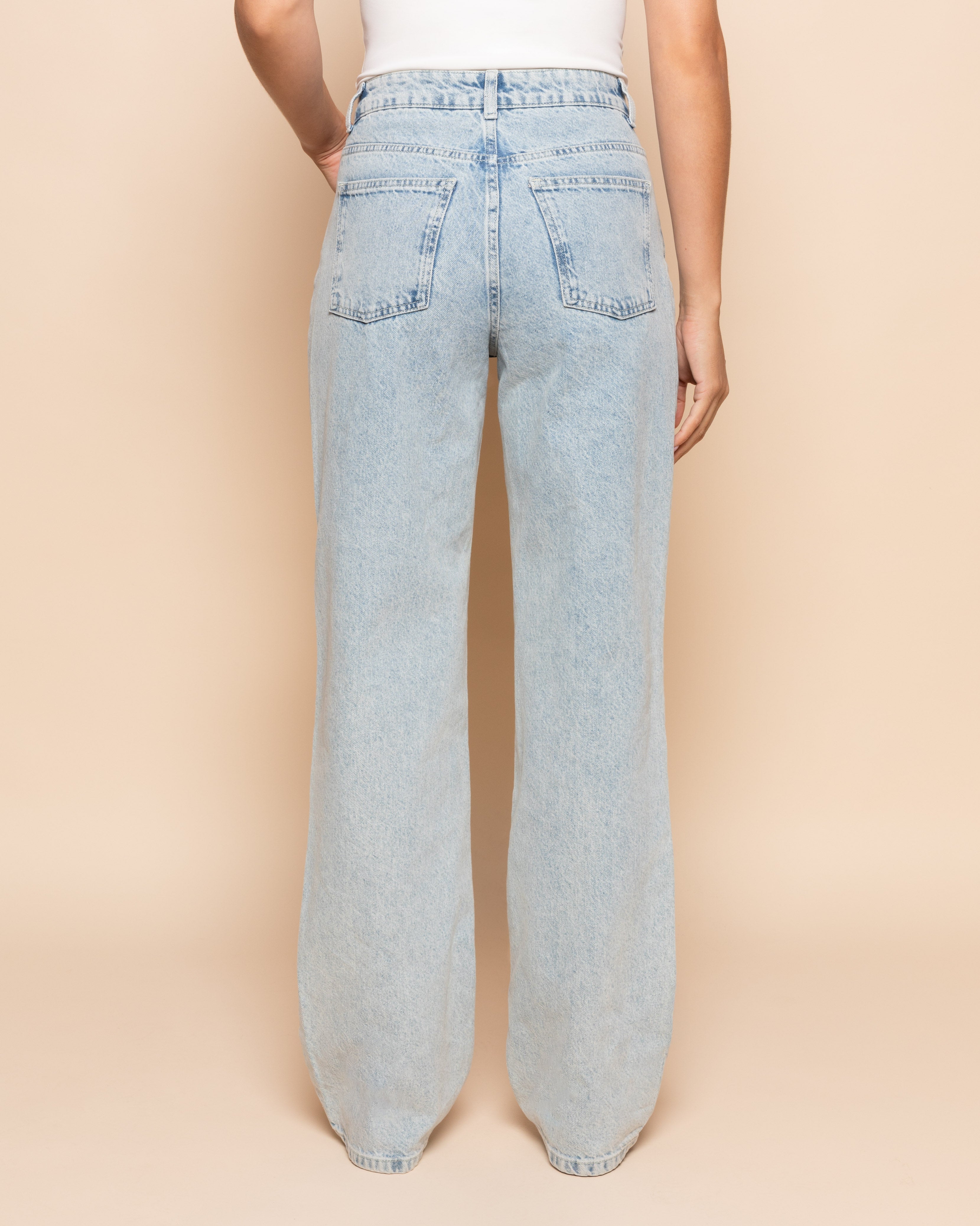 FLOWER PEARL JEANS LICHTBLAUW