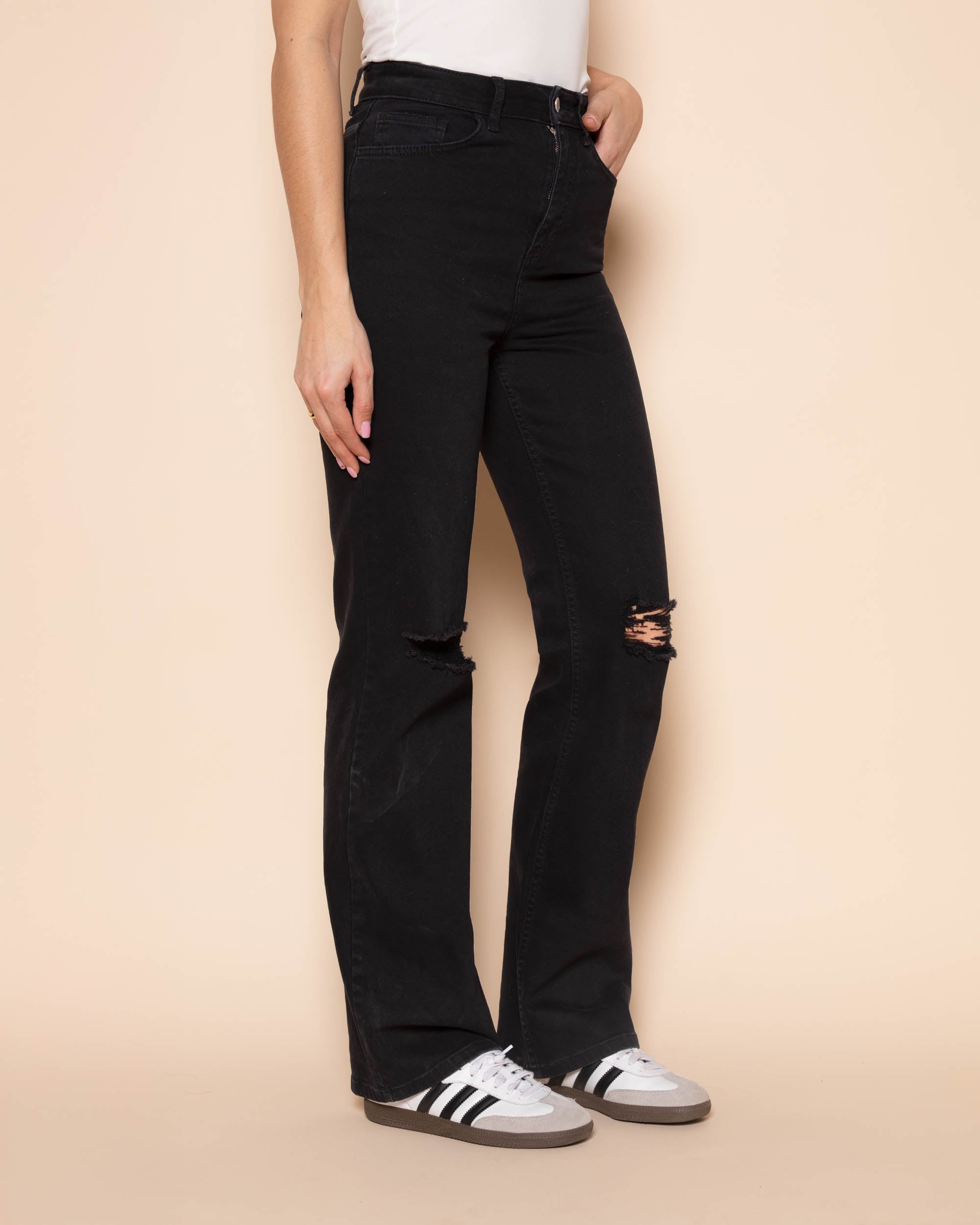 BOOTCUT DESTROY JEANS DARK GREY