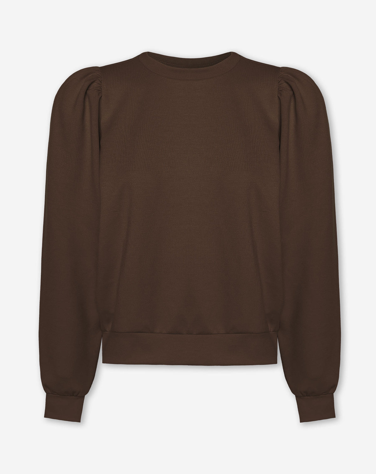 SCUBA PUFF SLEEVE SWEATER CHOCOLADEBRUIN