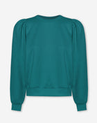 SCUBA PUFF SLEEVE SWEATER TEAL