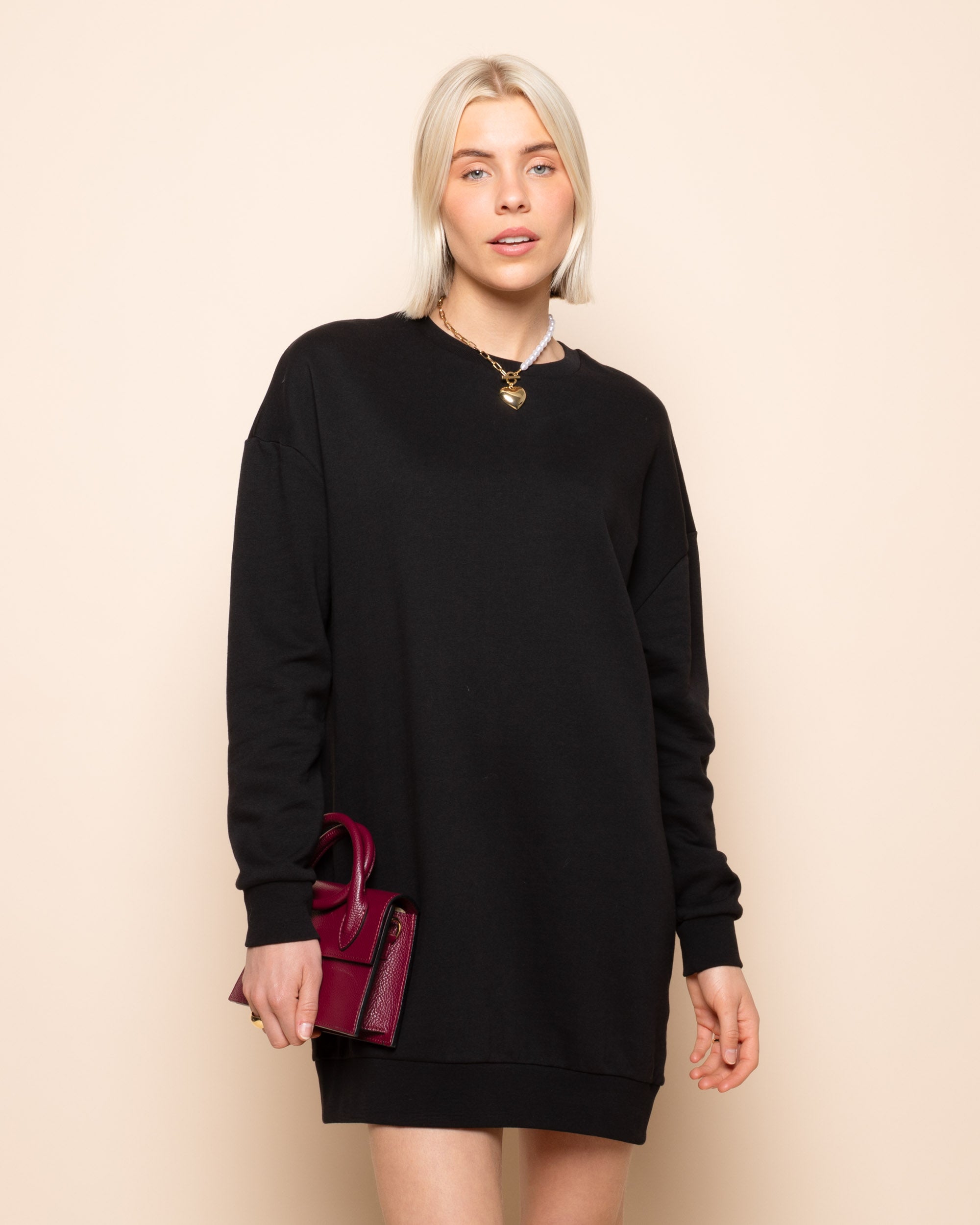 KESSIE SWEATER DRESS ZWART