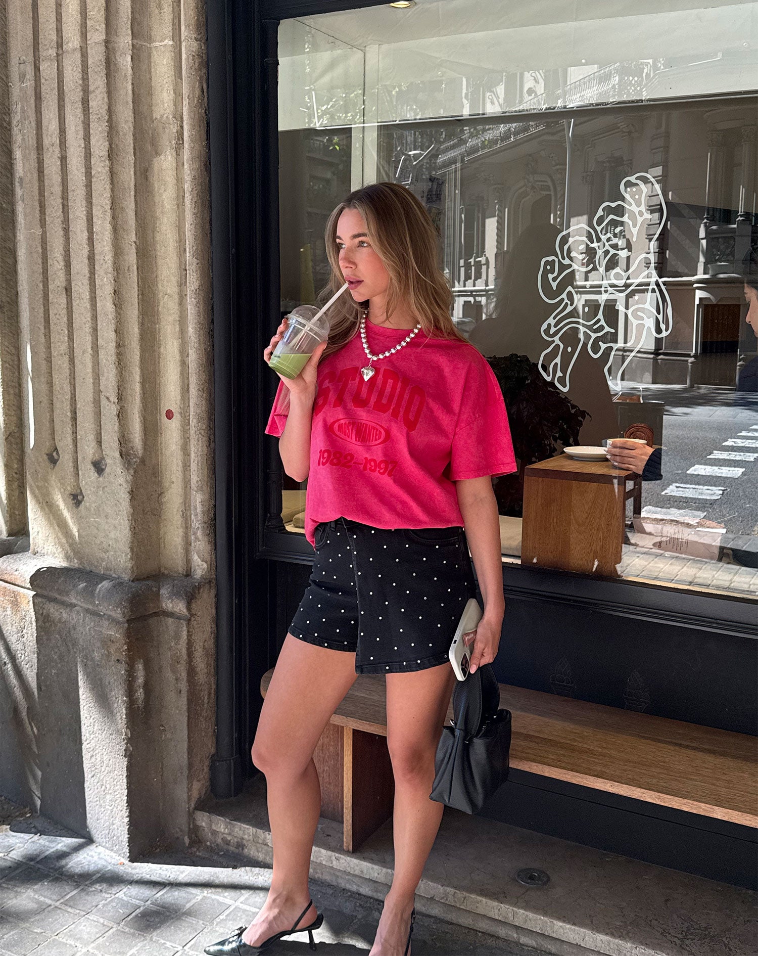 STUDIO MW OVERSIZED TEE ACID ROZE