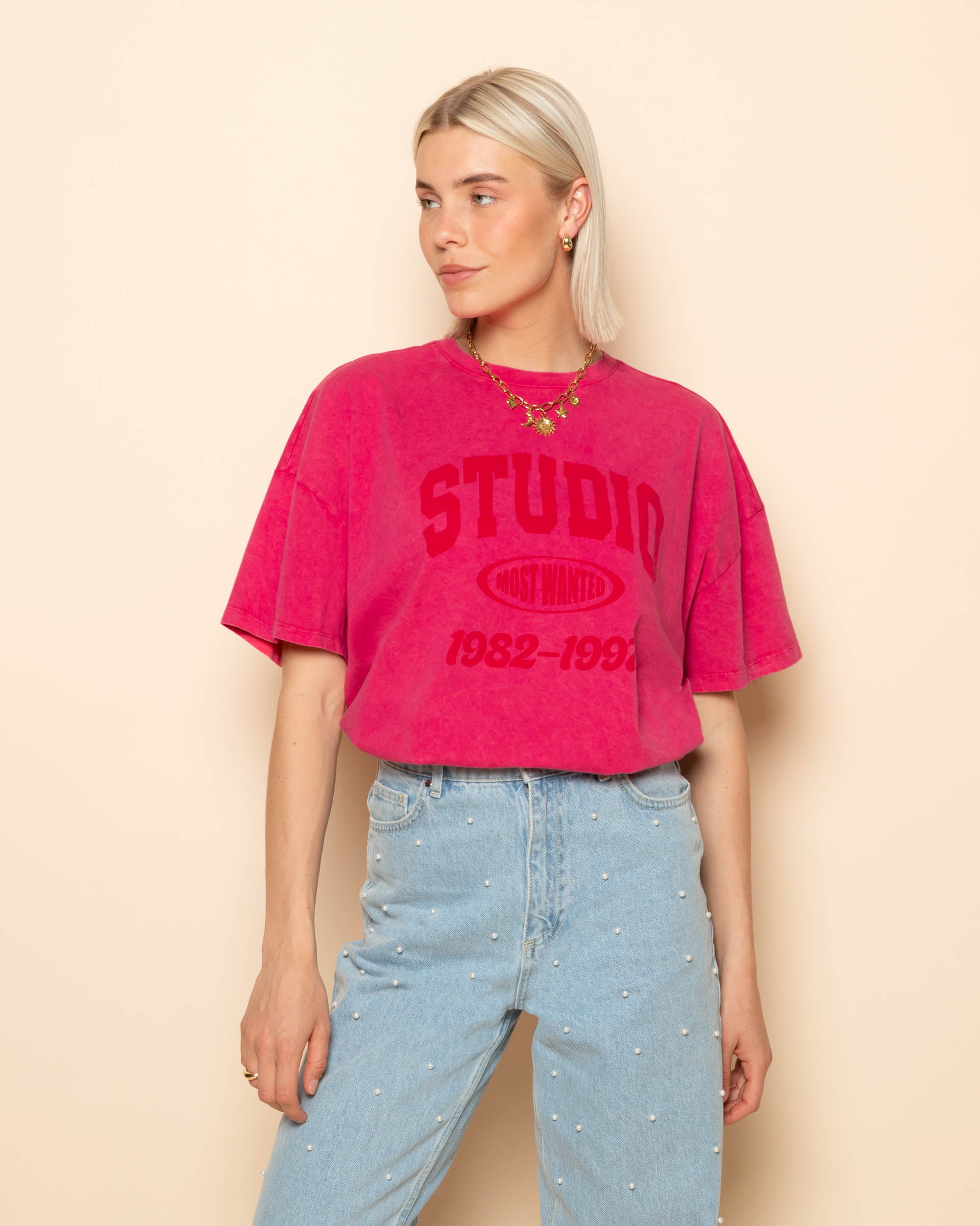 STUDIO MW OVERSIZED TEE ACID ROZE