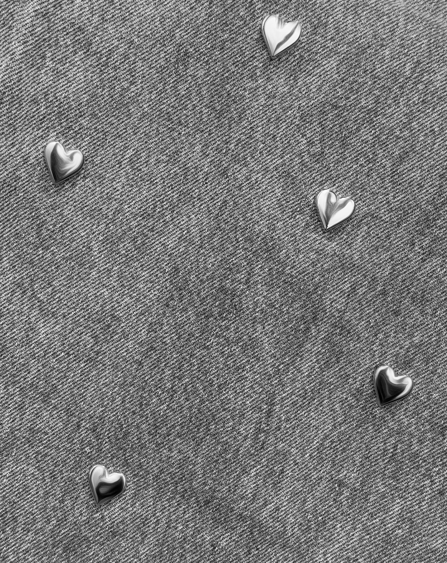 HEART STUD STRAIGHT LEG JEANS GREY