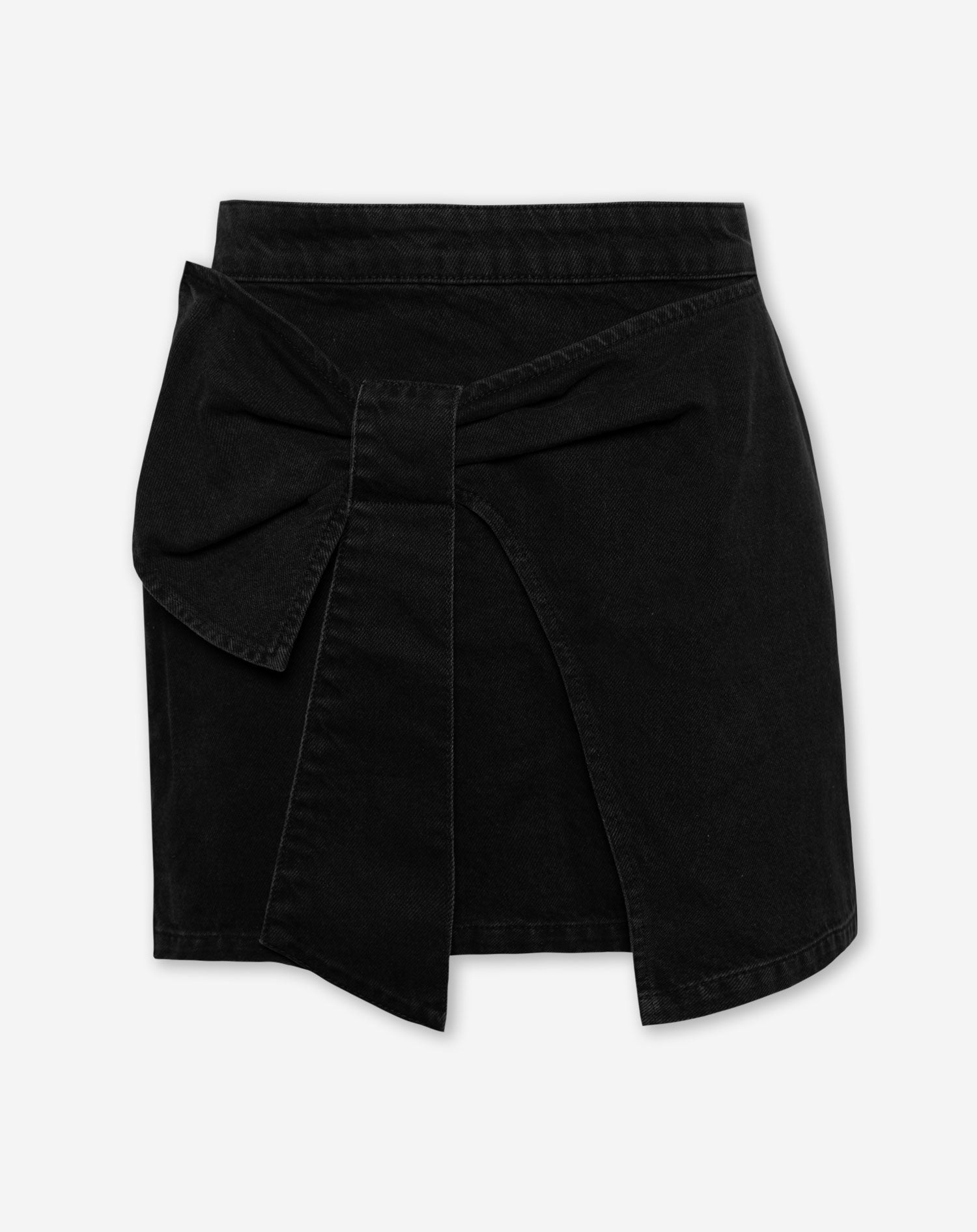 BOW DENIM SKIRT DONKERGRIJS