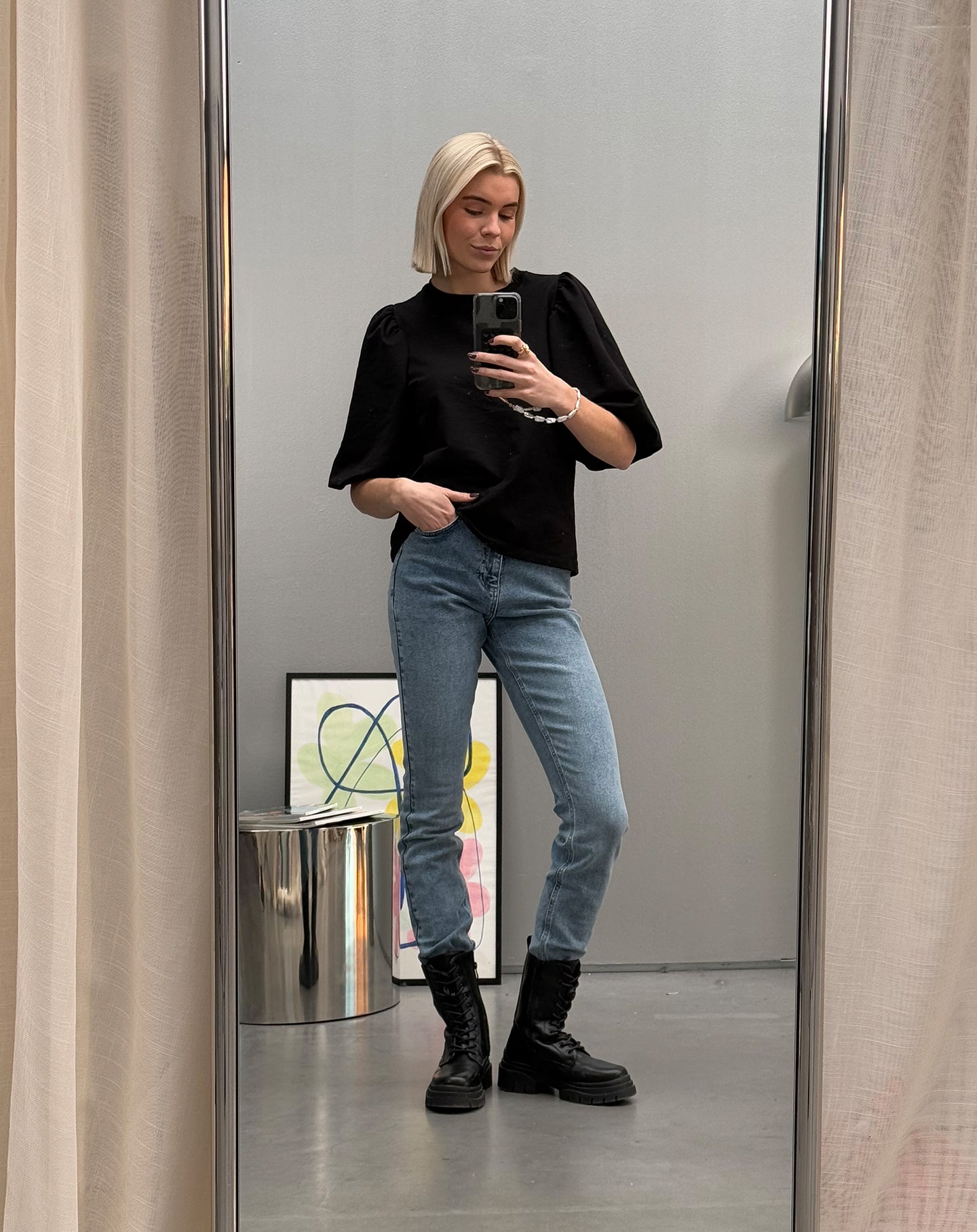 SKINNY JEANS MID BLAUW