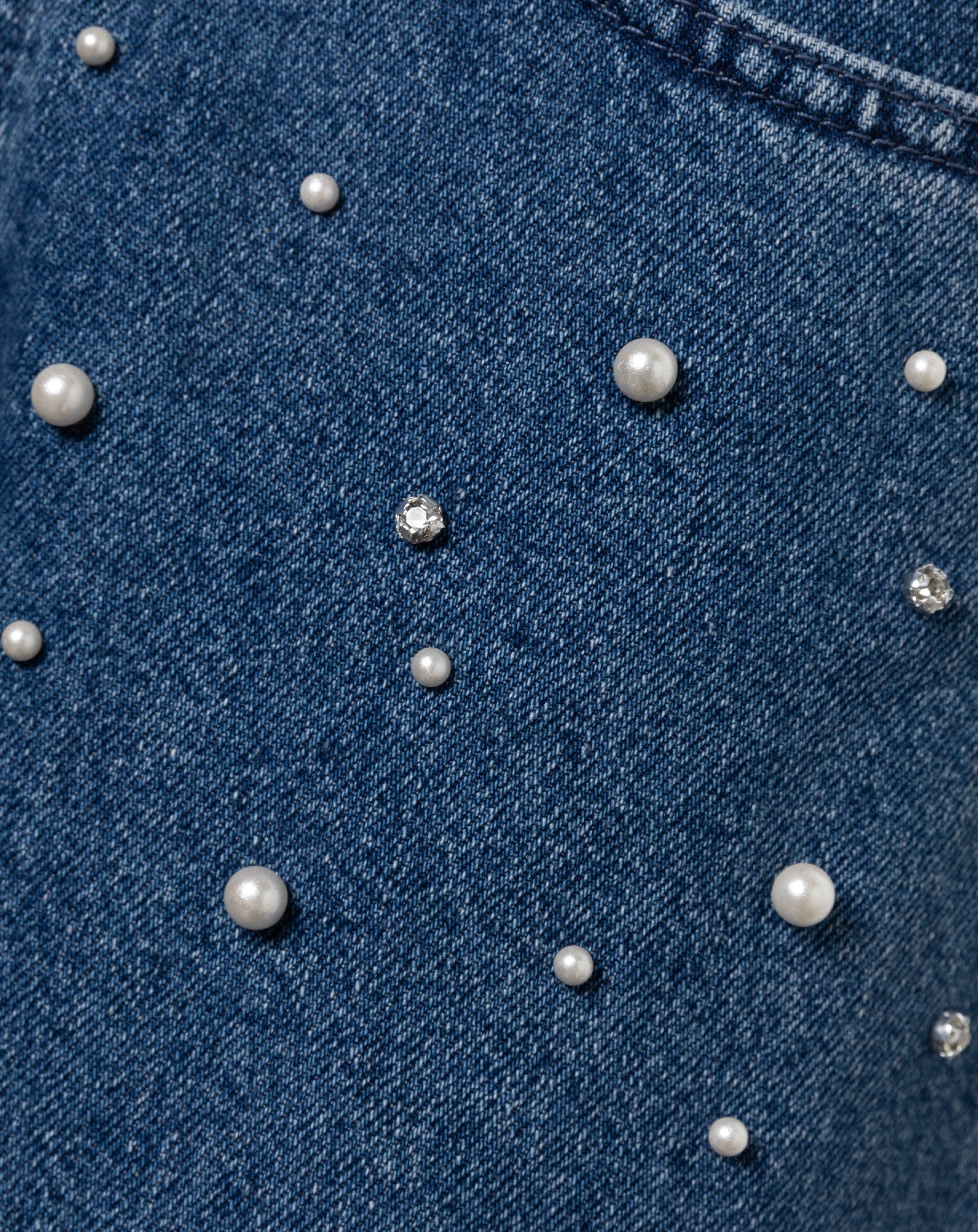 PEARL MIX STRAIGHT LEG JEANS BLAUW