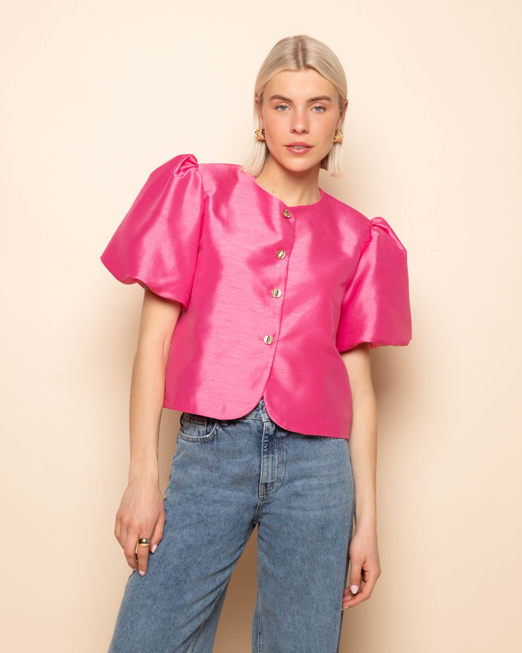 JADE PUFF SLEEVE BLAZER ROZE