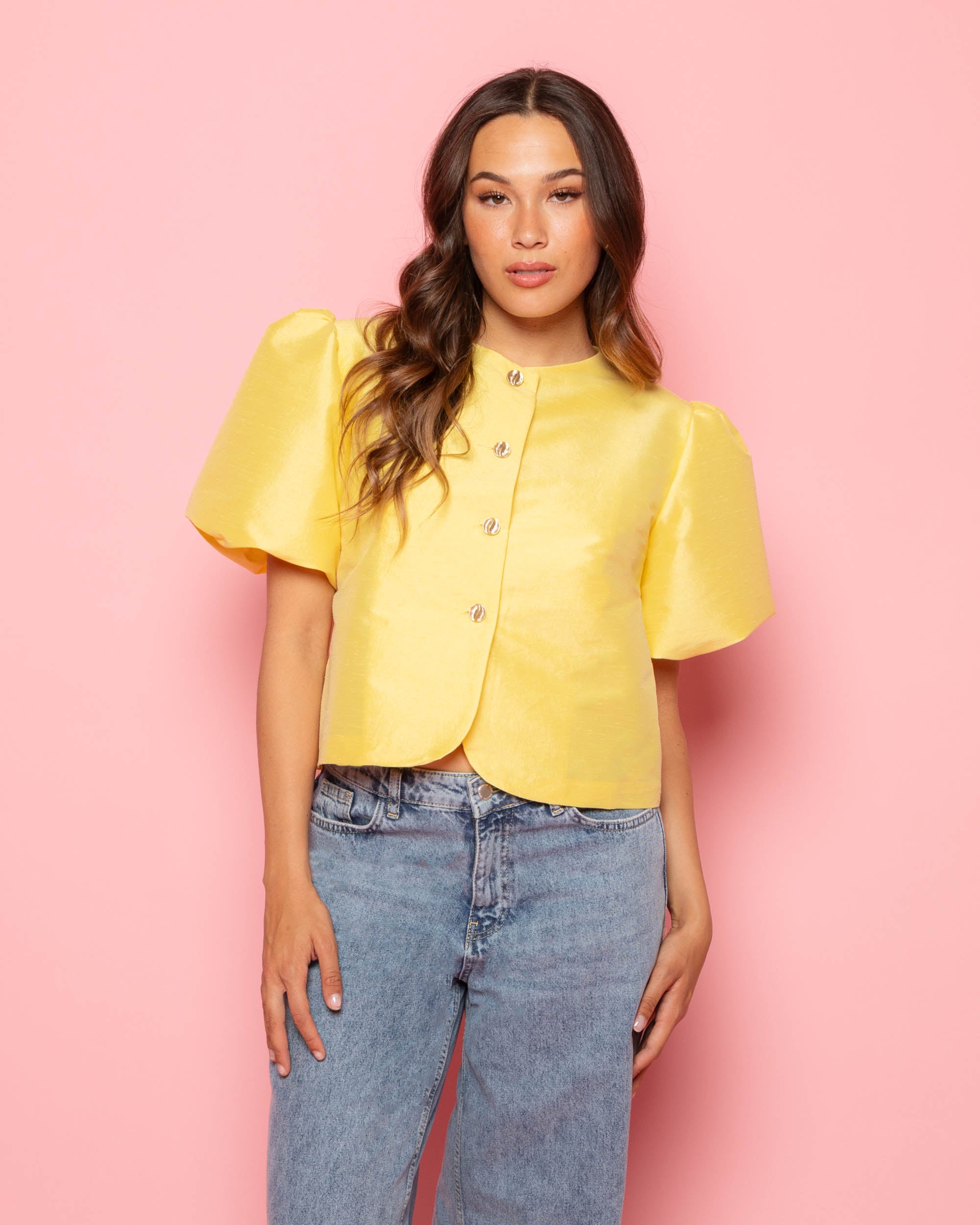 JADE PUFF SLEEVE BLAZER YELLOW