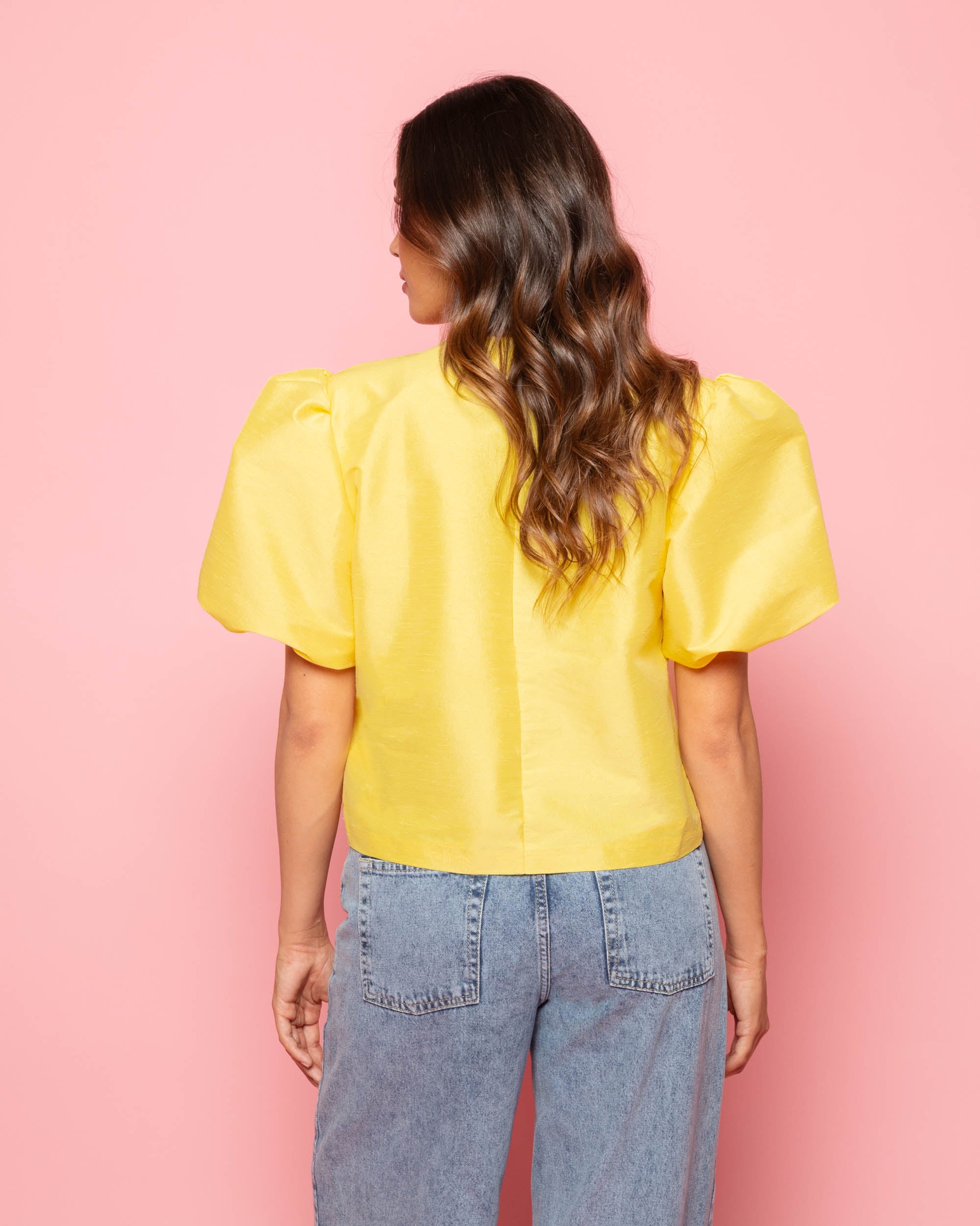 JADE PUFF SLEEVE BLAZER YELLOW