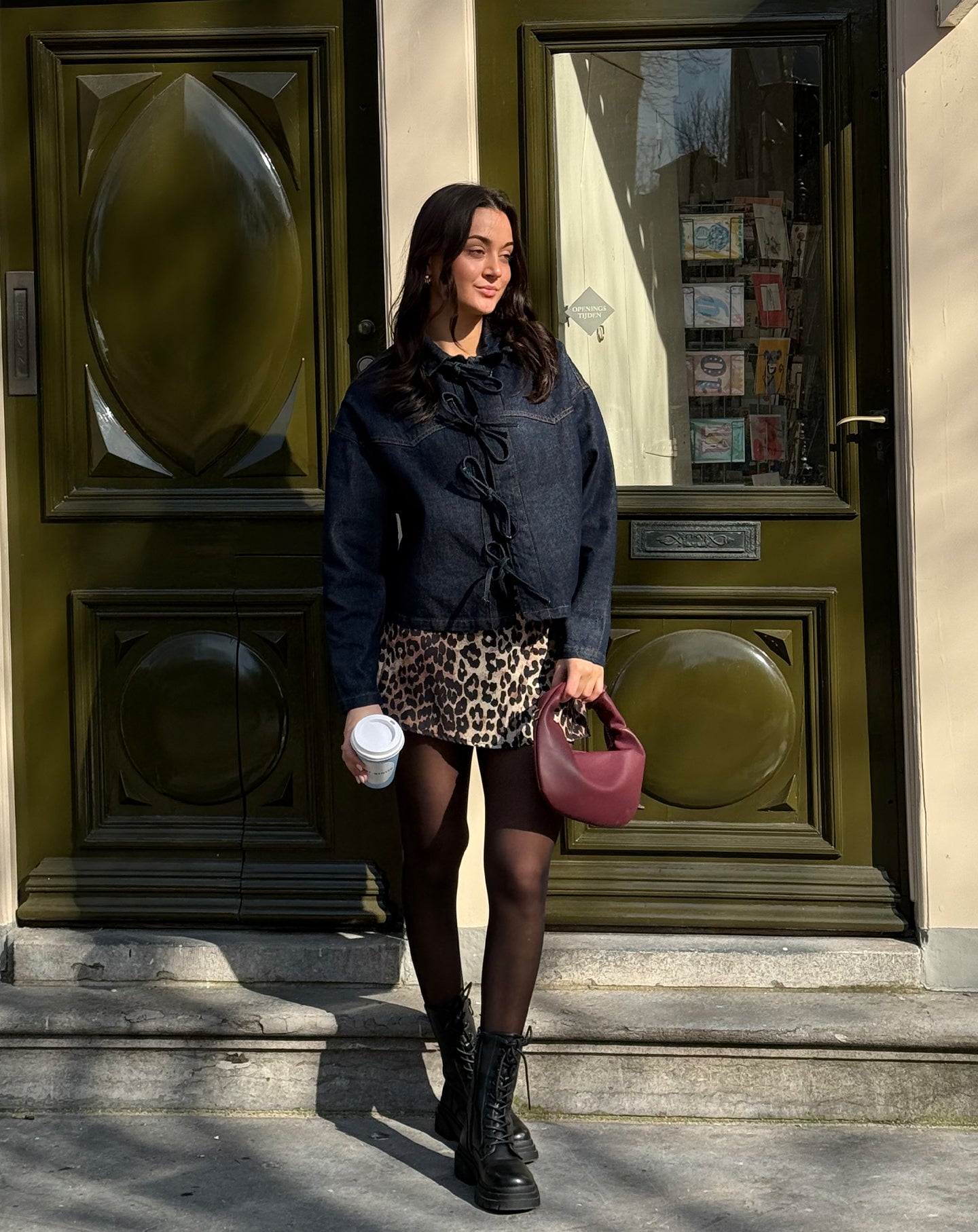 BOW DENIM BLOUSE DARK BLUE