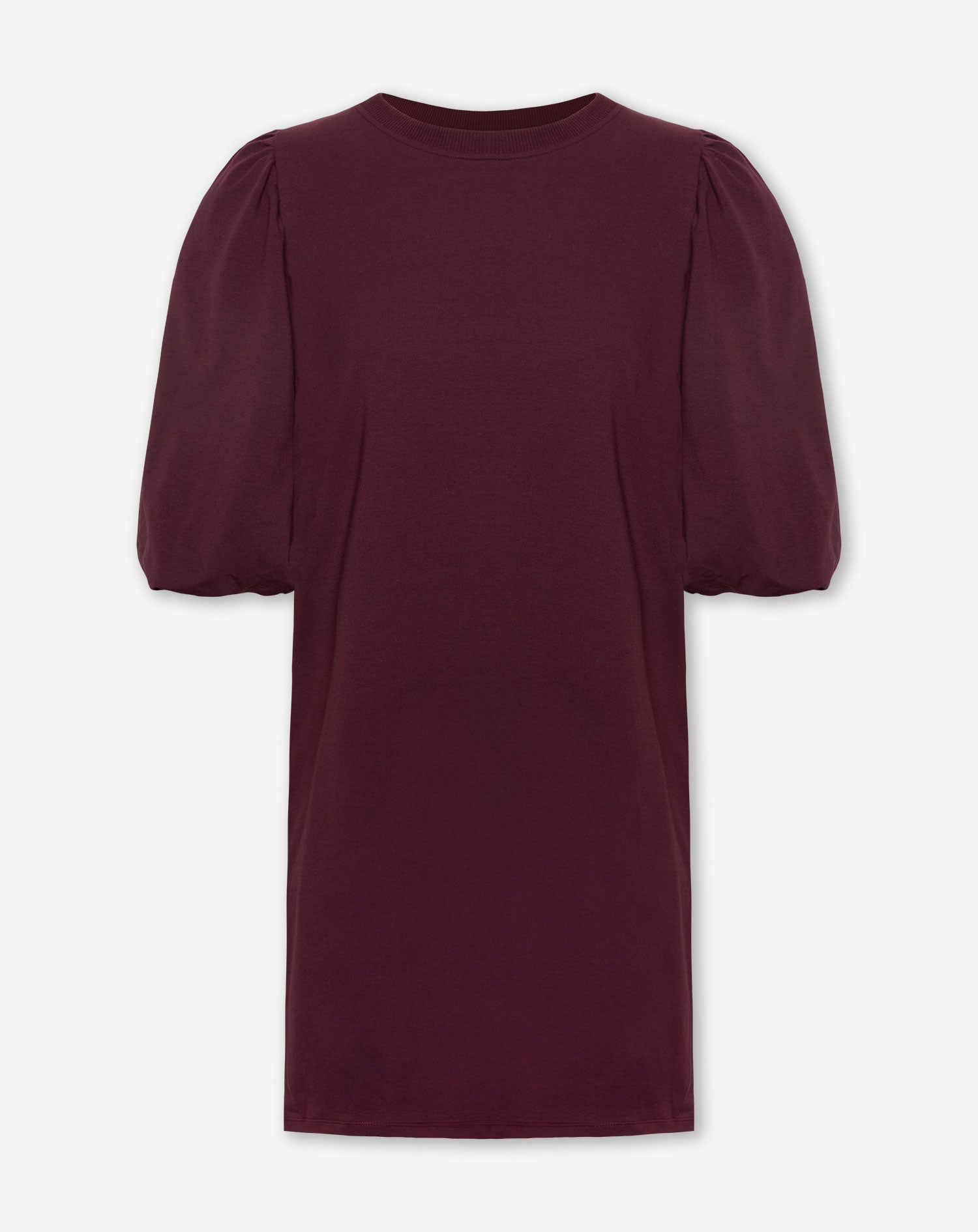 LOA PUFF SLEEVE SWEAT DRESS DONKER BURGUNDY