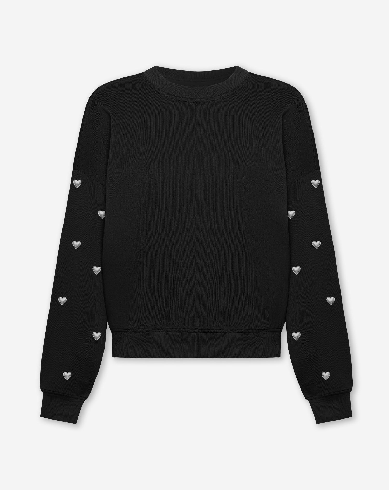 HEART STUD SWEATER BLACK