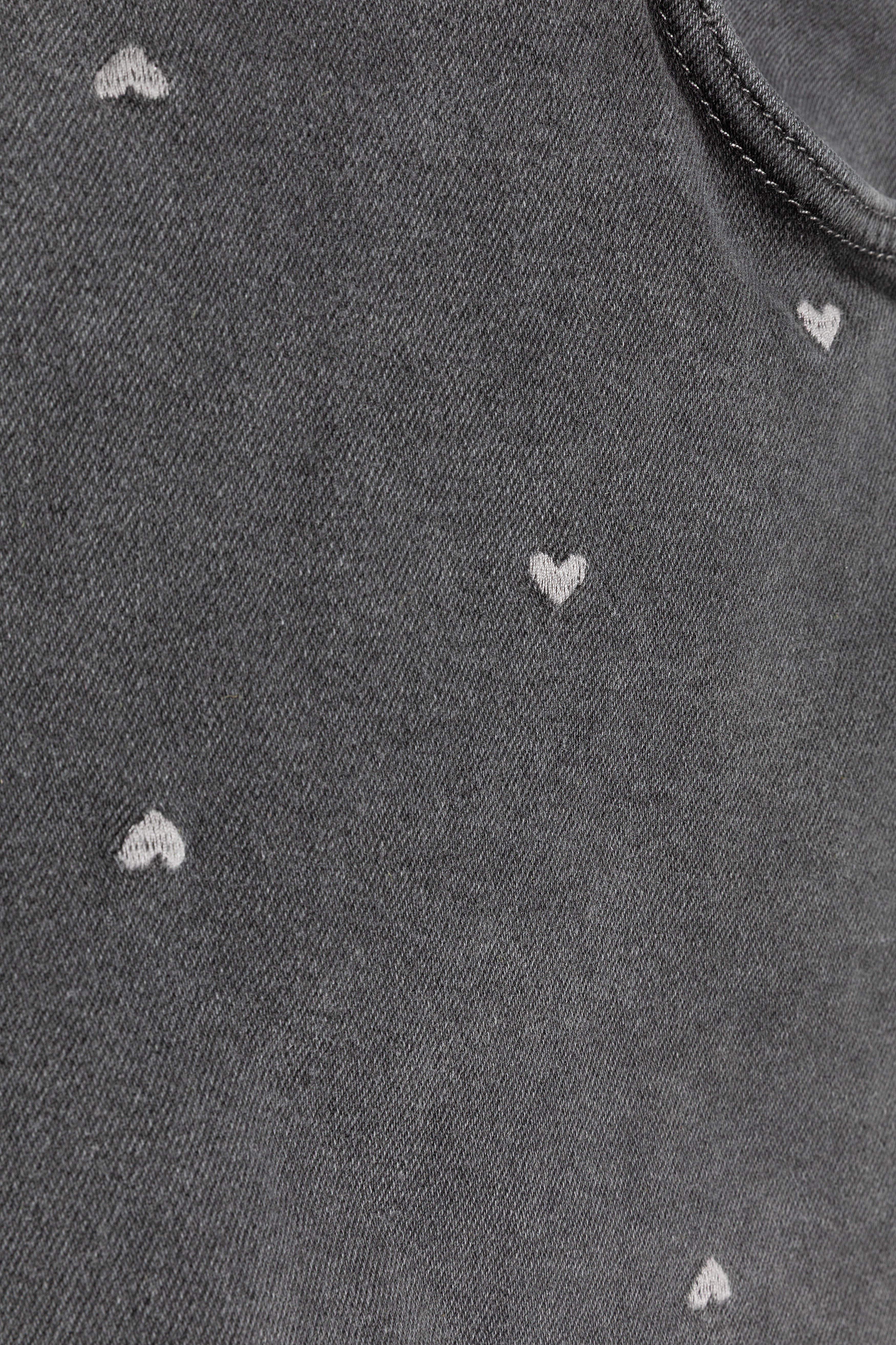 HEART DENIM SKORT LICHTGRIJS