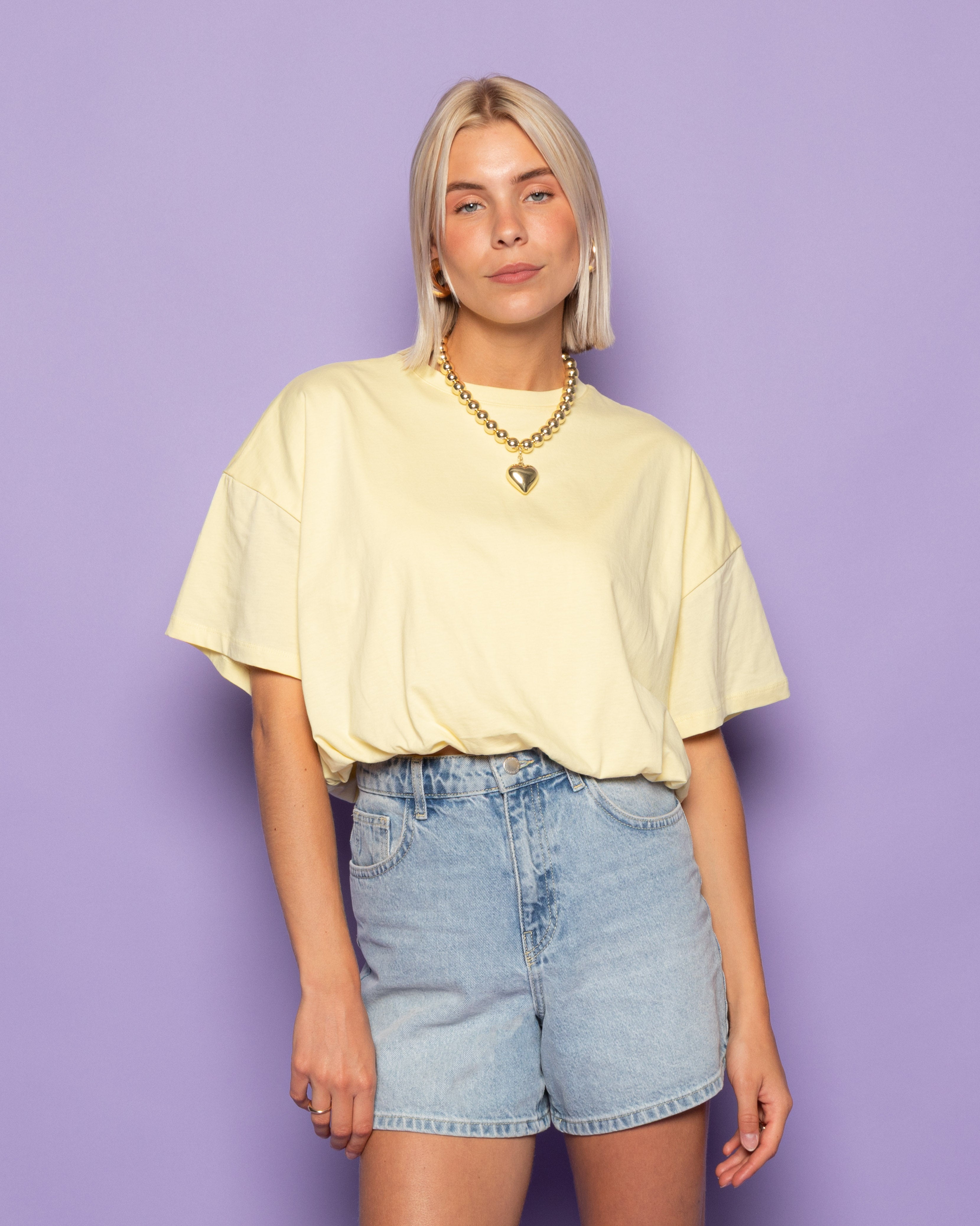 CROPPED BUBBLE HEM TEE BOTERGEEL