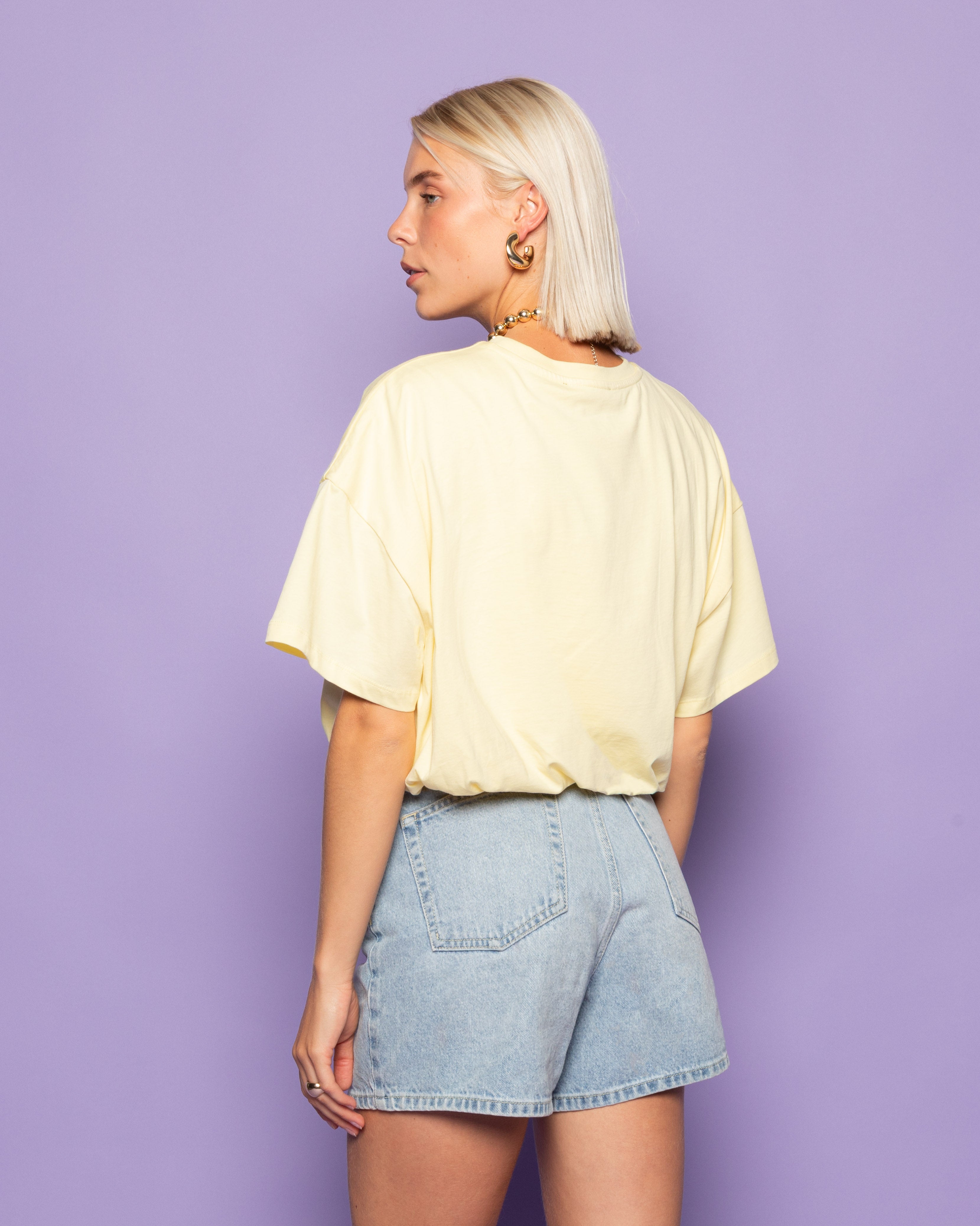 CROPPED BUBBLE HEM TEE BOTERGEEL