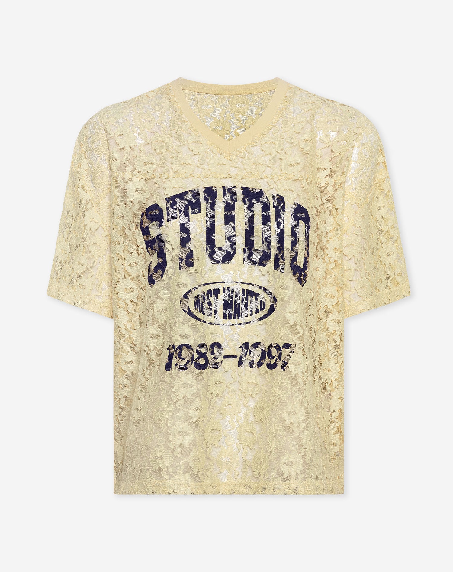 LACE SPORTS STUDIO V-NECK TEE BUTTER YELLOW