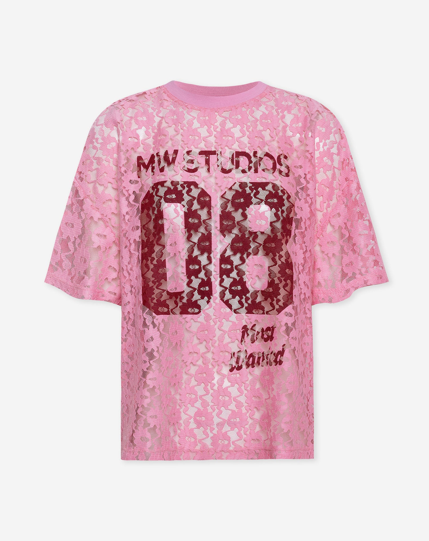 LACE STUDIO OVERSIZED TEE ROZE
