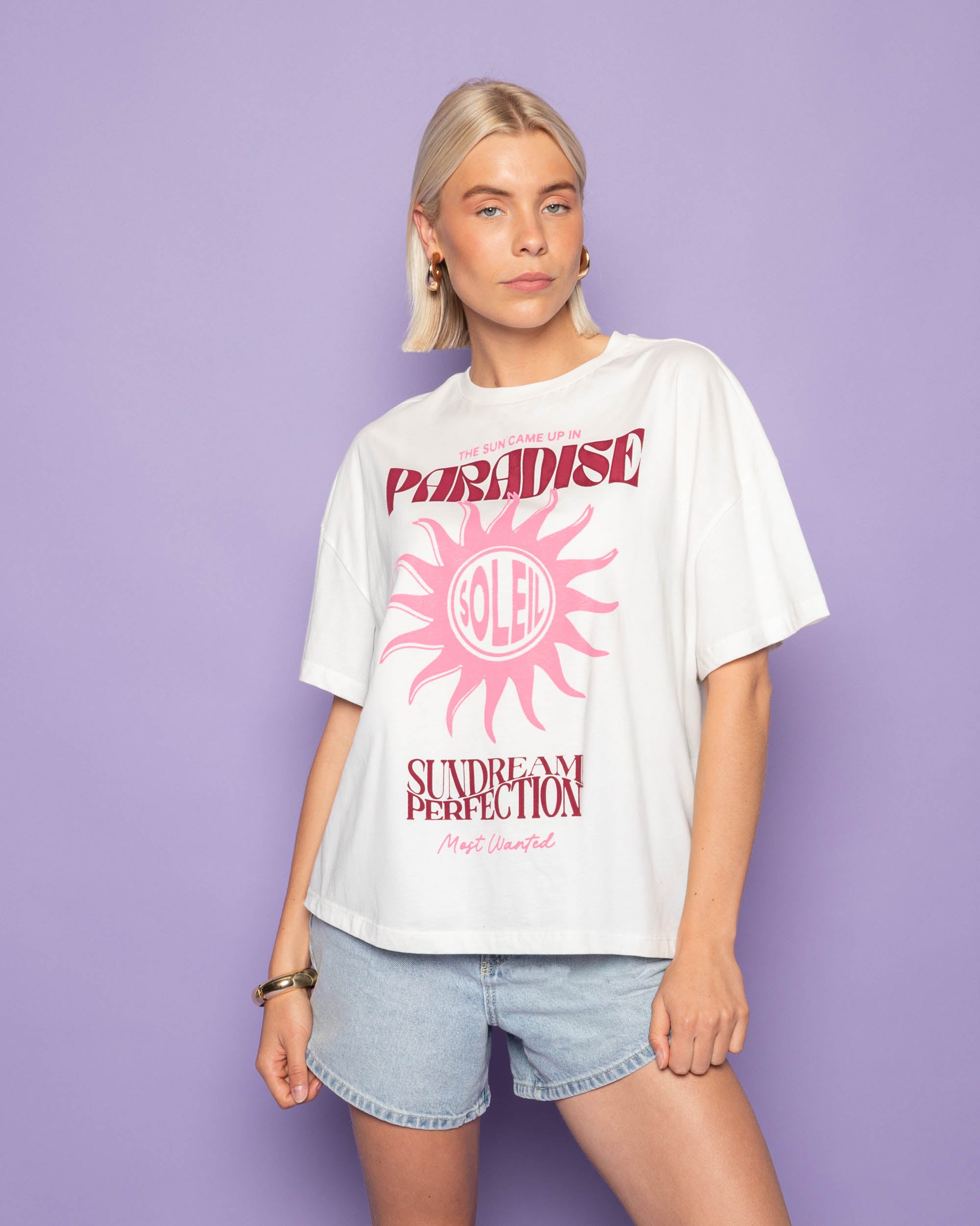 PARADISE SUNDREAM OVERSIZED TEE CREAM