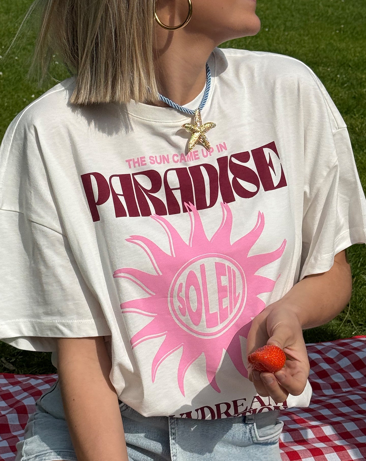 PARADISE SUNDREAM OVERSIZED TEE CREAM