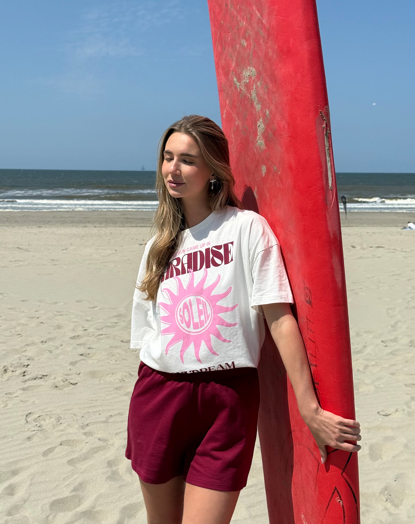 SOLID SWEAT SHORTS BURGUNDY