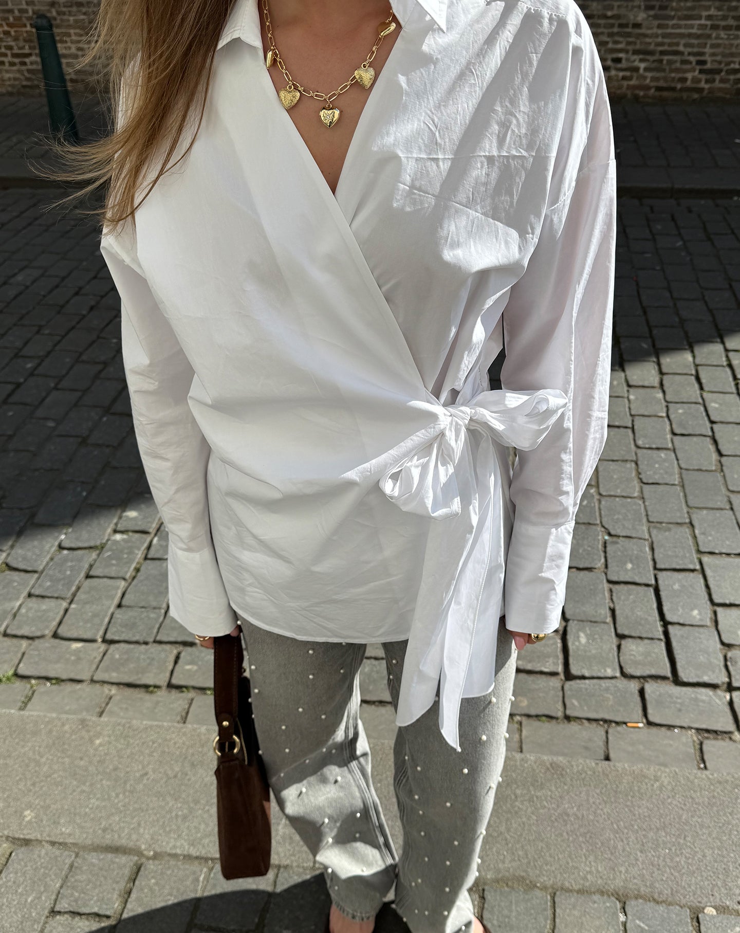 JANE WRAP BLOUSE CRÈME