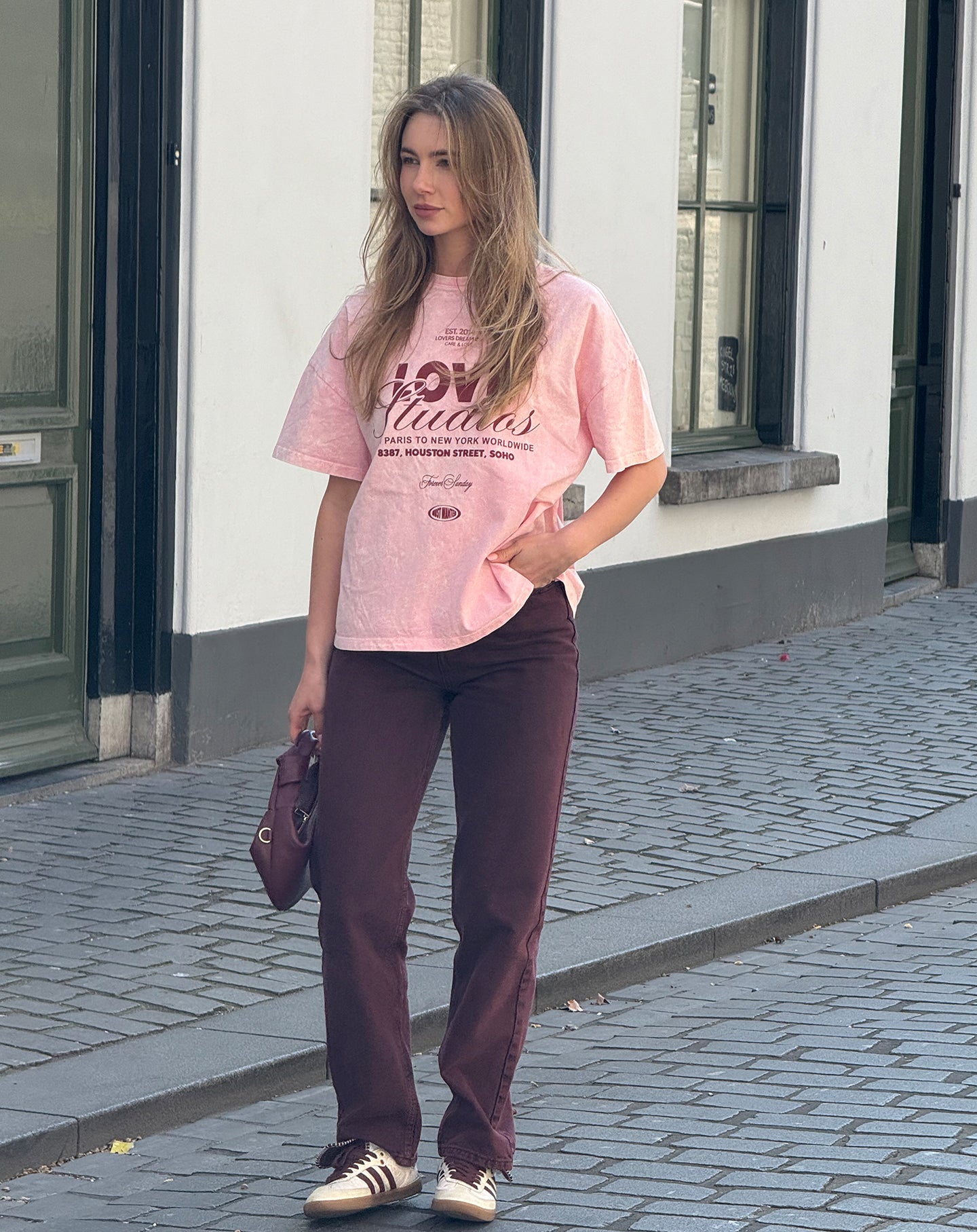 TIE DYE LOVE OVERSIZED TEE PINK