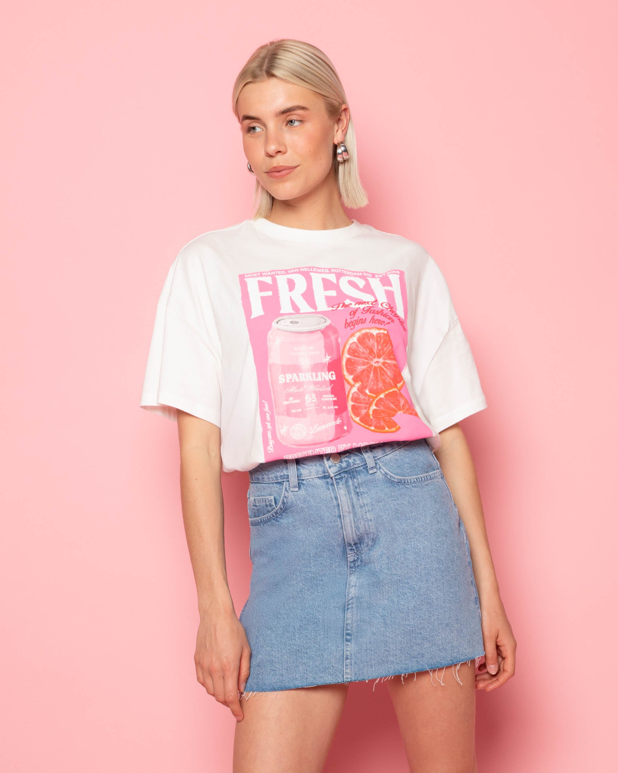 AMY DENIM RAW EDGE SKIRT BLAUW