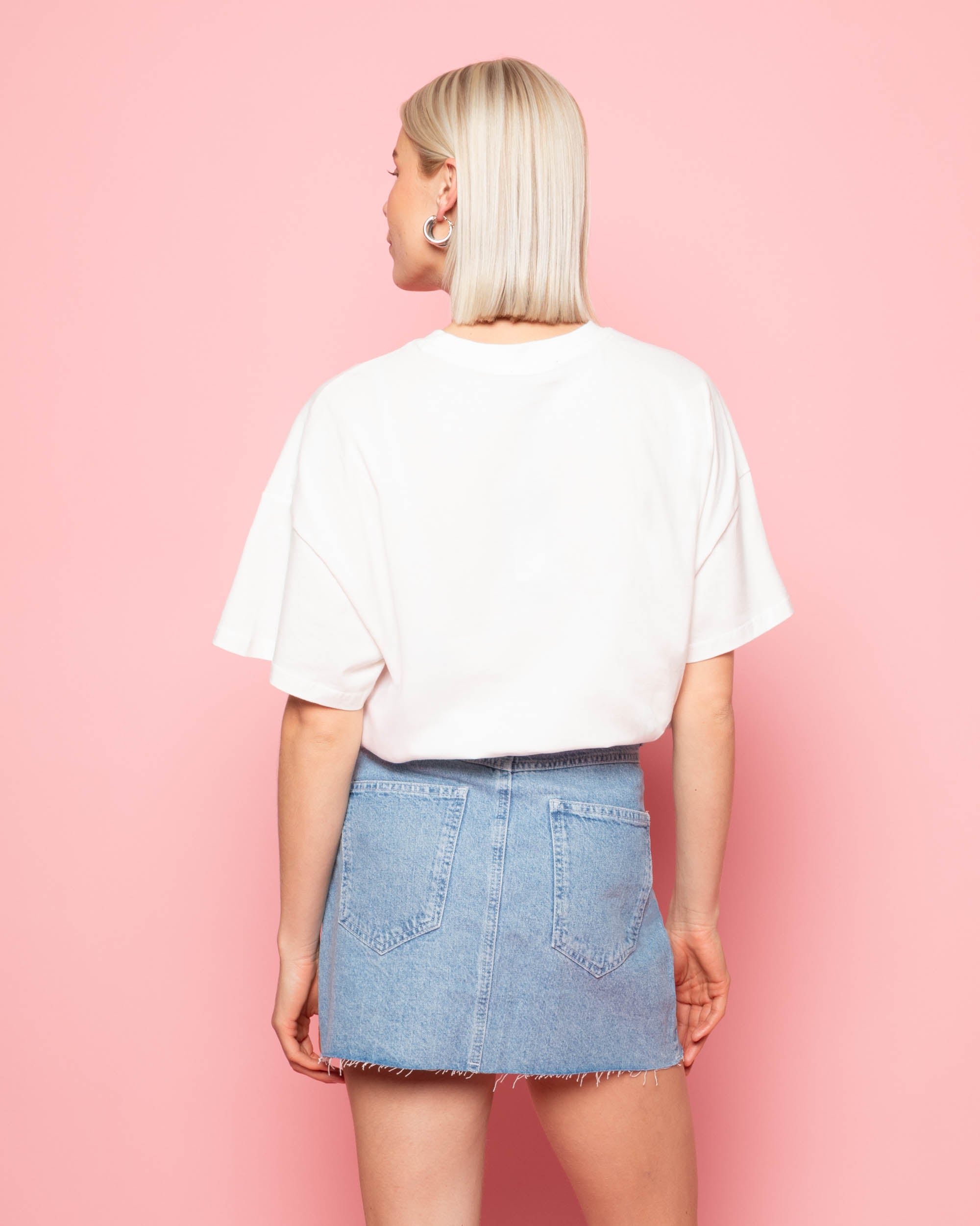 AMY DENIM RAW EDGE SKIRT BLAUW