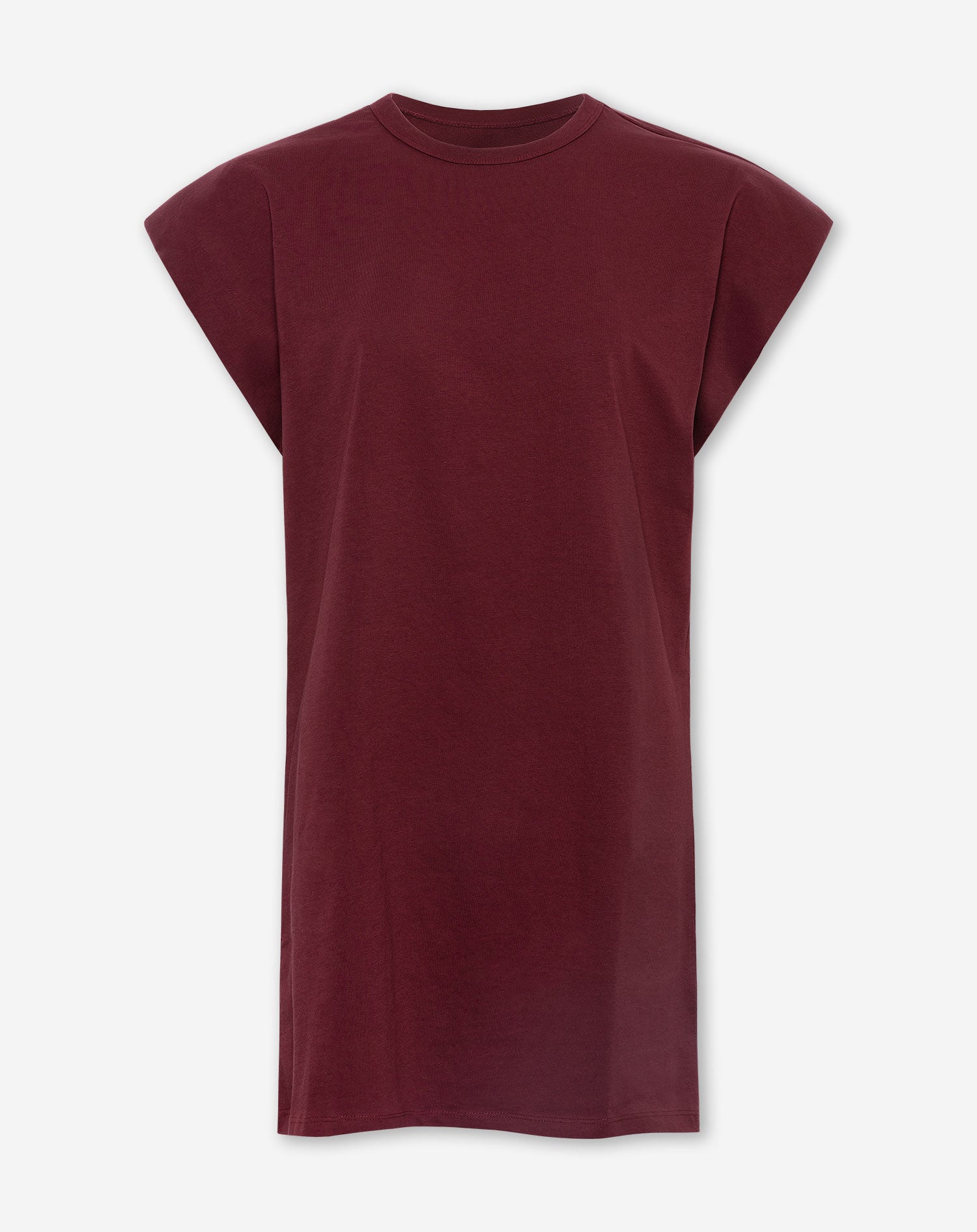 PADDED TEE DRESS BURGUNDY
