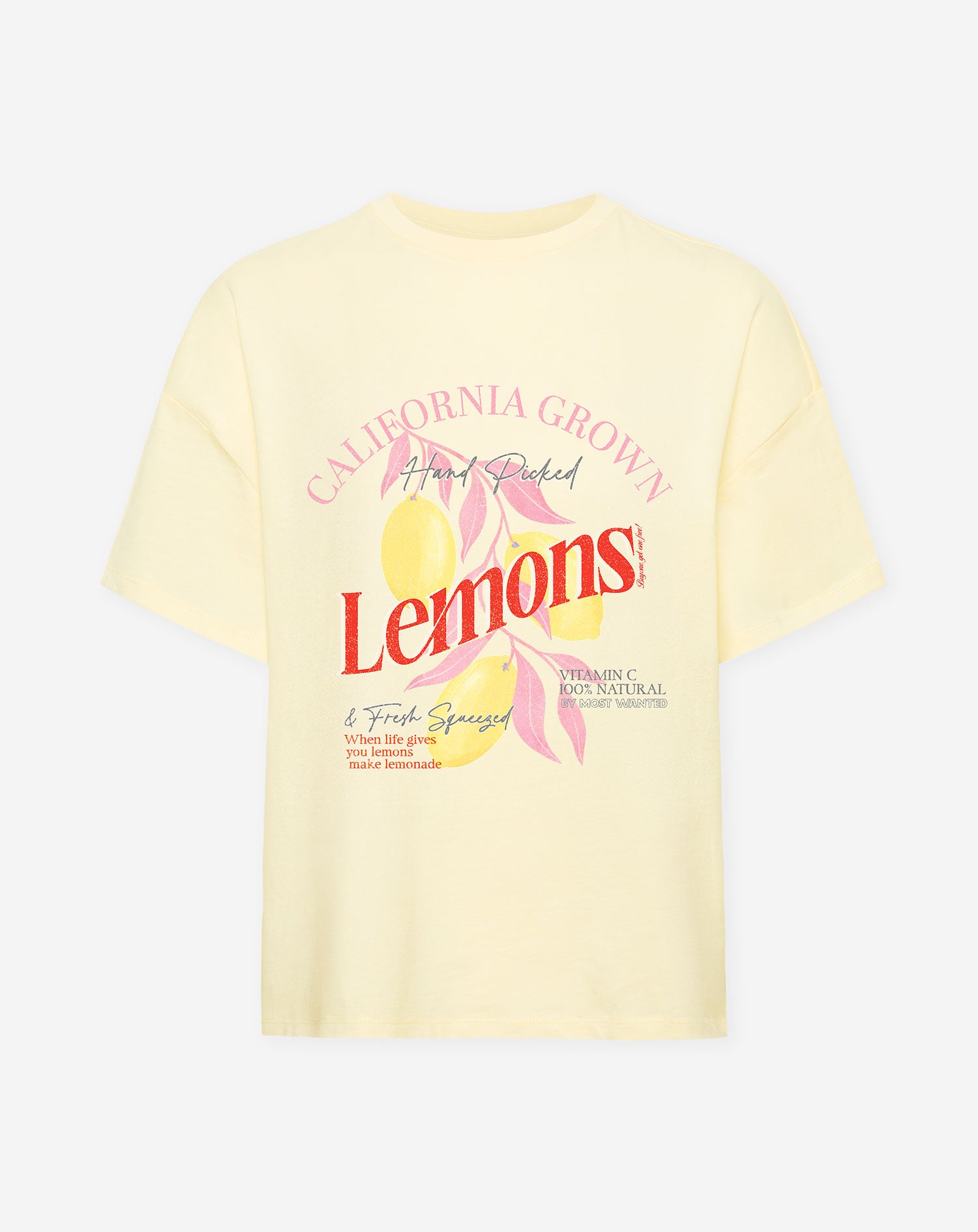 CALIFORNIA LEMONS OVERSIZED TEE BUTTER YELLOW