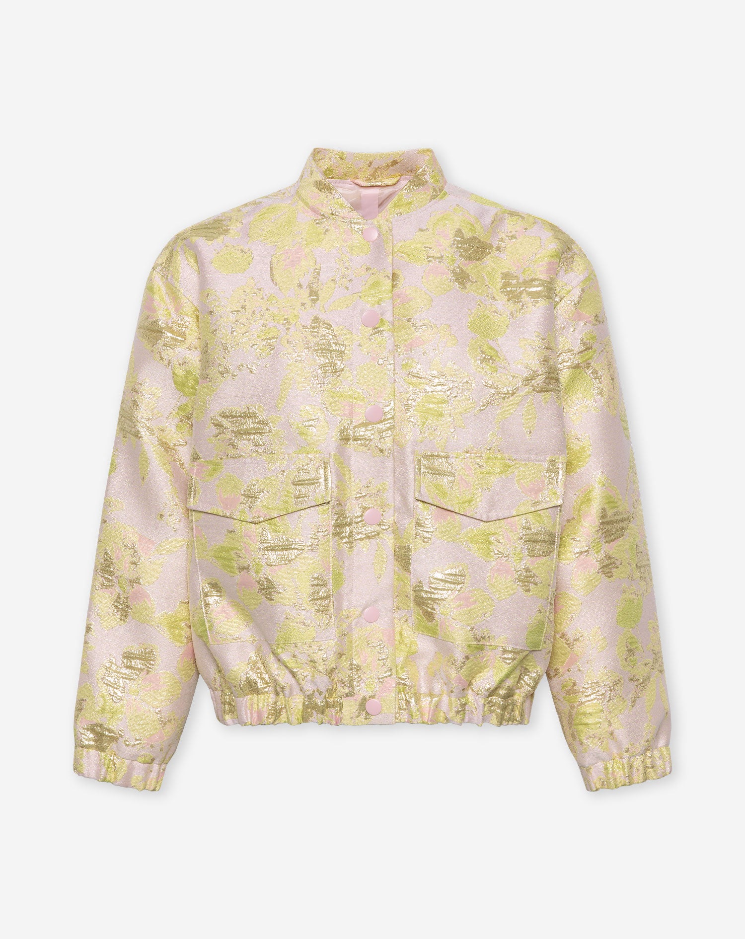 FLOWER JACQUARD BOMBER LICHTGEEL