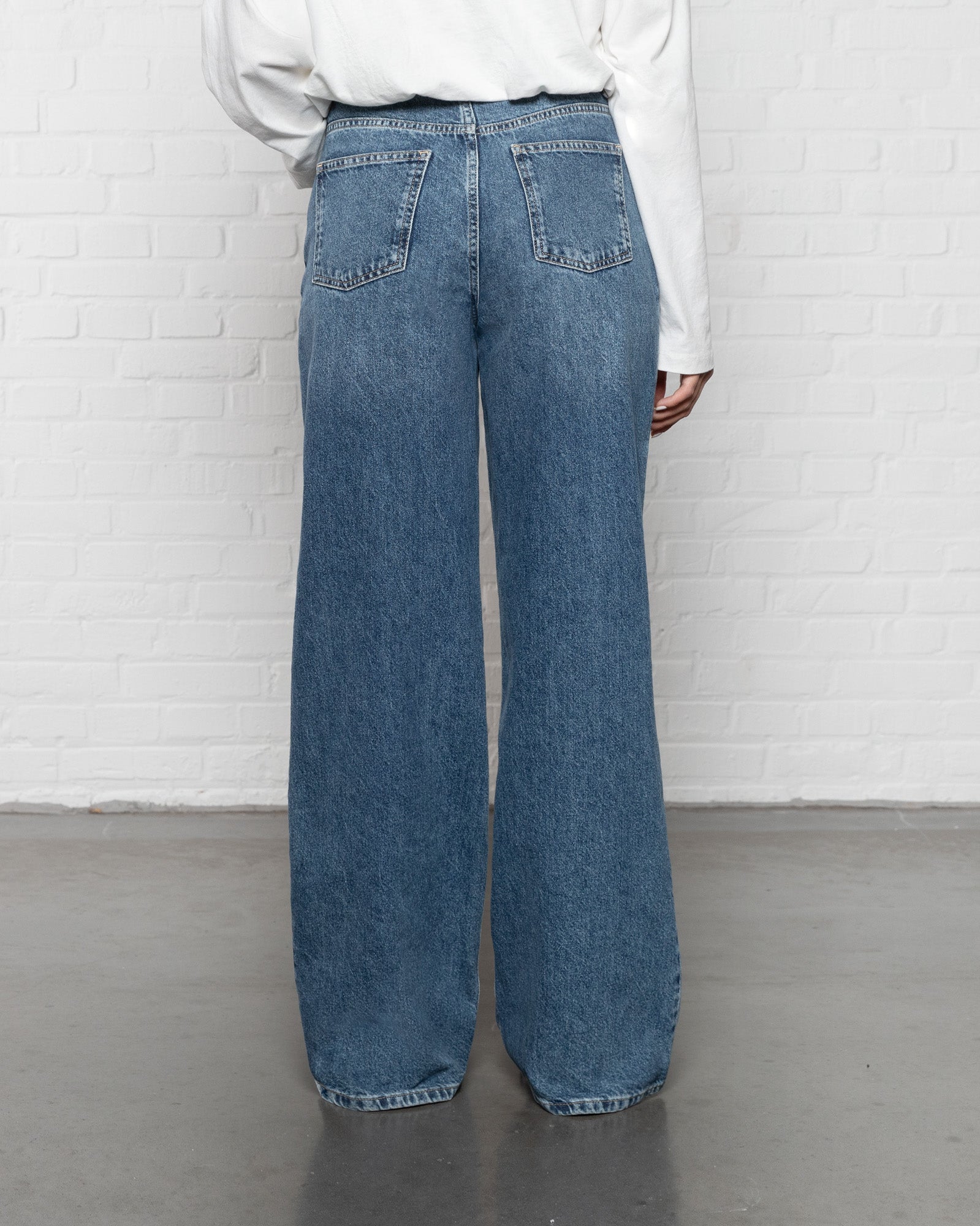 CROSSOVER WIDE LEG JEANS MID BLAUW
