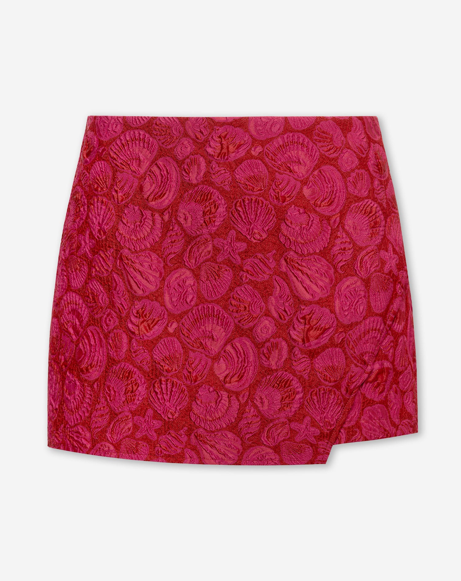 SHELL JACQUARD SKORT RED
