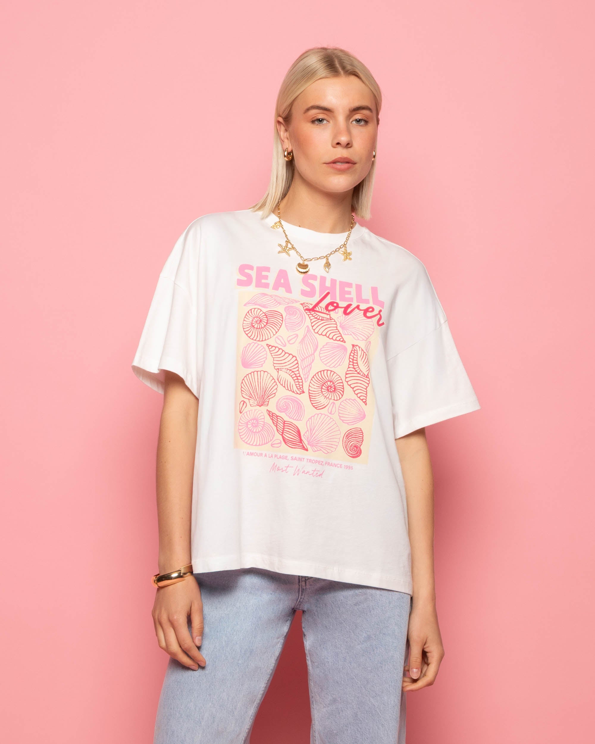 SHELLS OVERSIZED TEE CRÈME