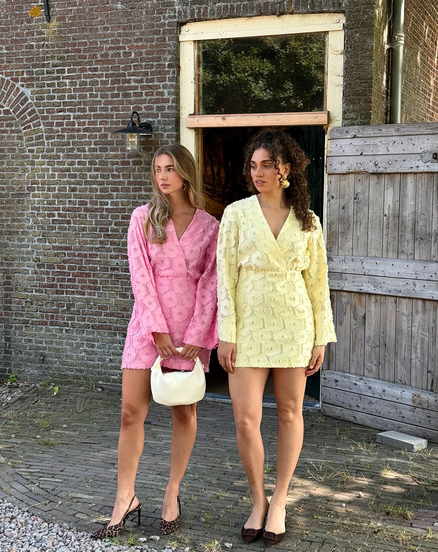 FLUFFY FLOWER JACQUARD KIMONO DRESS BOTERGEEL