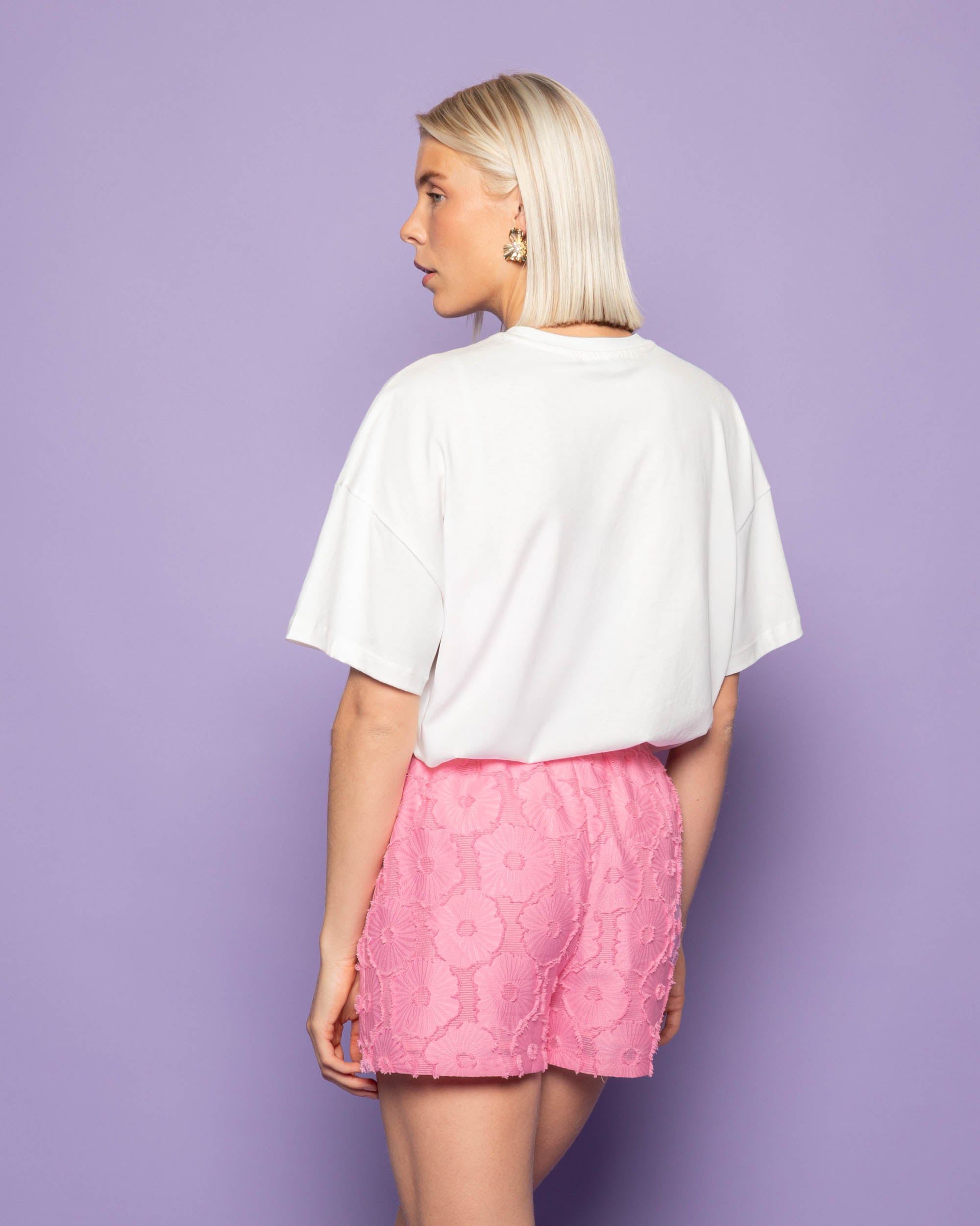 FLOWER OVERSIZED TEE CREAM