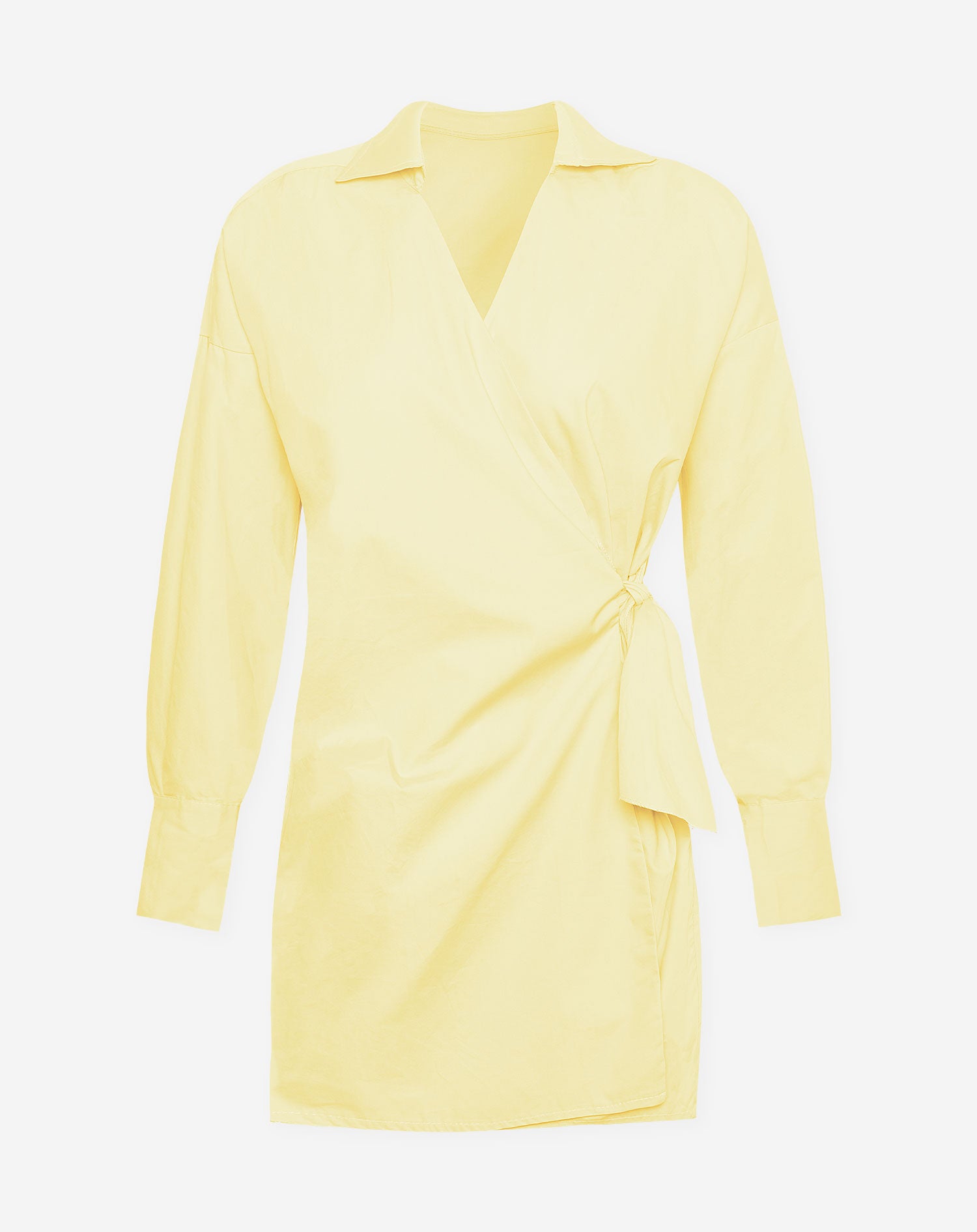 JANE WRAP BLOUSE DRESS BUTTER YELLOW