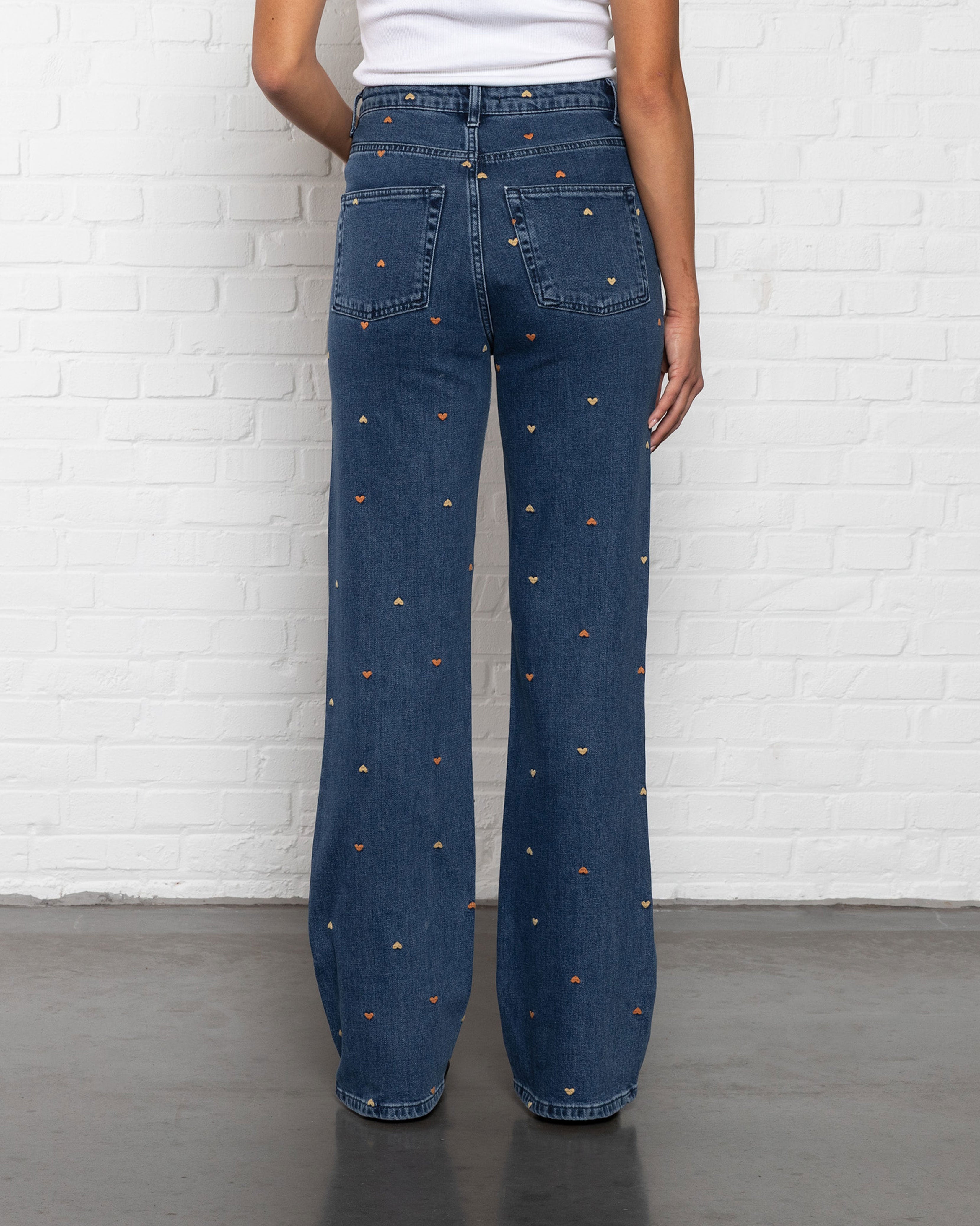 HEART MIX BOOTCUT JEANS ORANJE