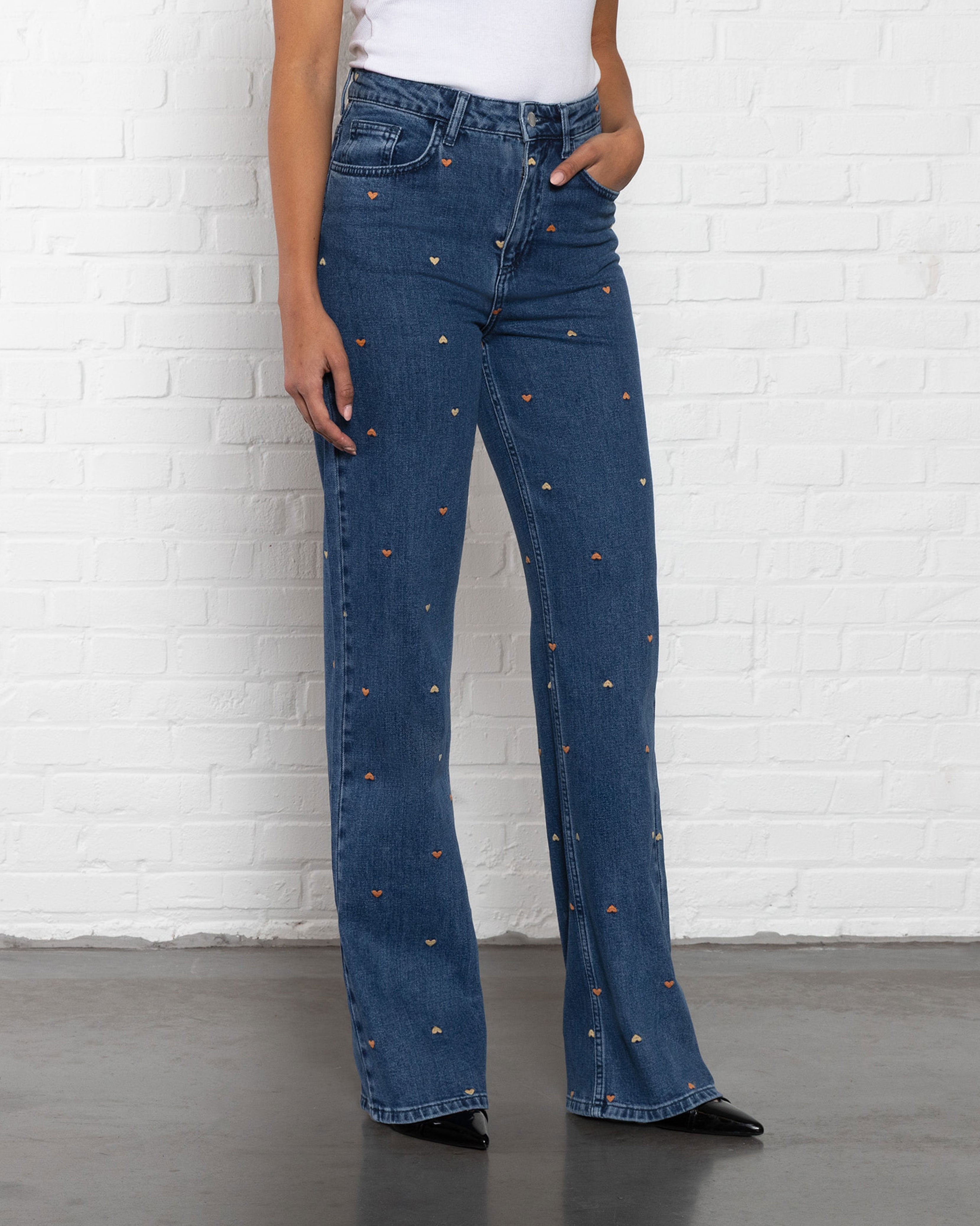 HEART MIX BOOTCUT JEANS ORANJE