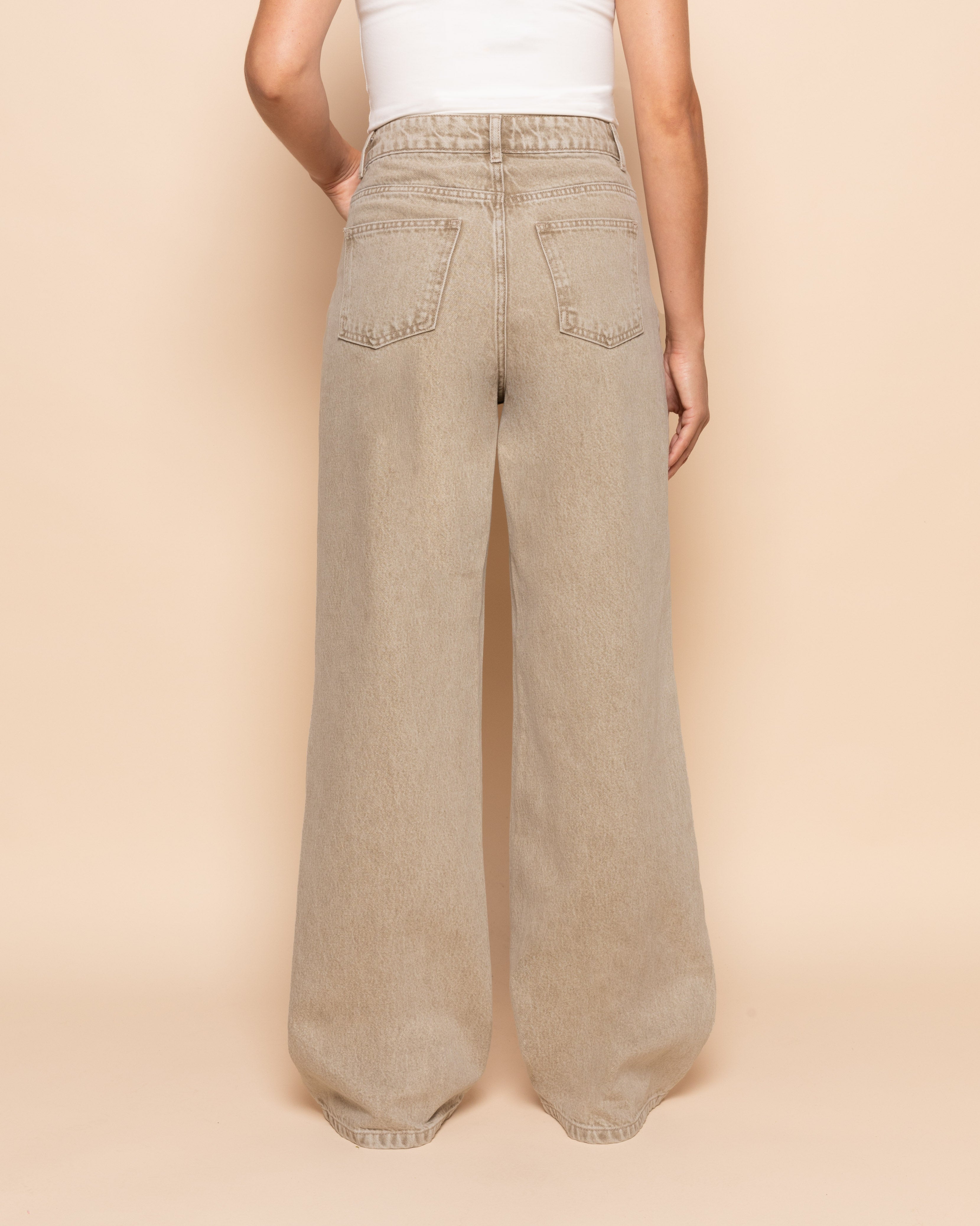 SIERRA WIDE LEG JEANS BEIGE
