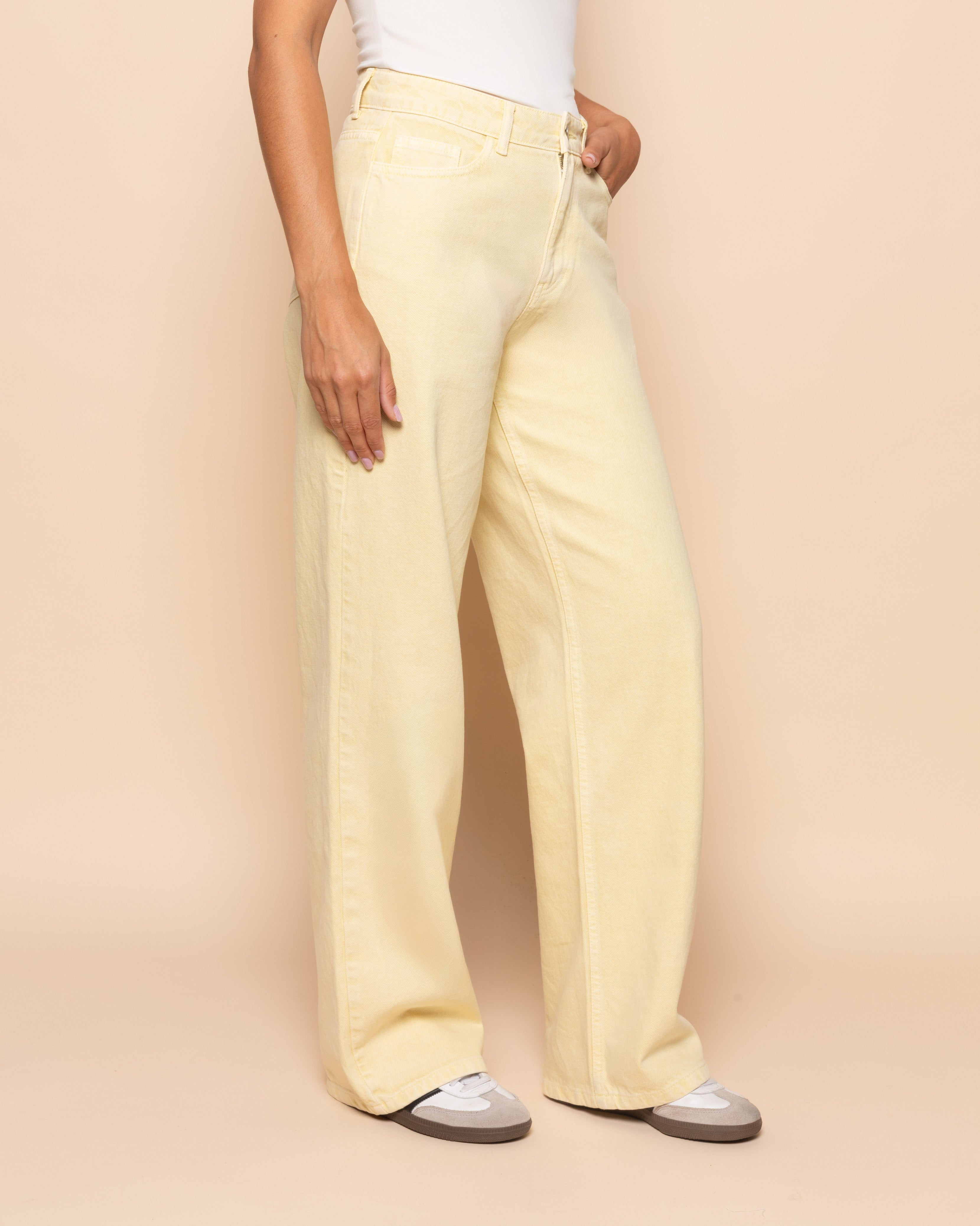 SIERRA WIDE LEG JEANS BUTTER YELLOW