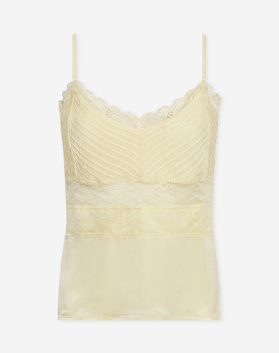 LACE PINTUCK TOP BUTTER YELLOW