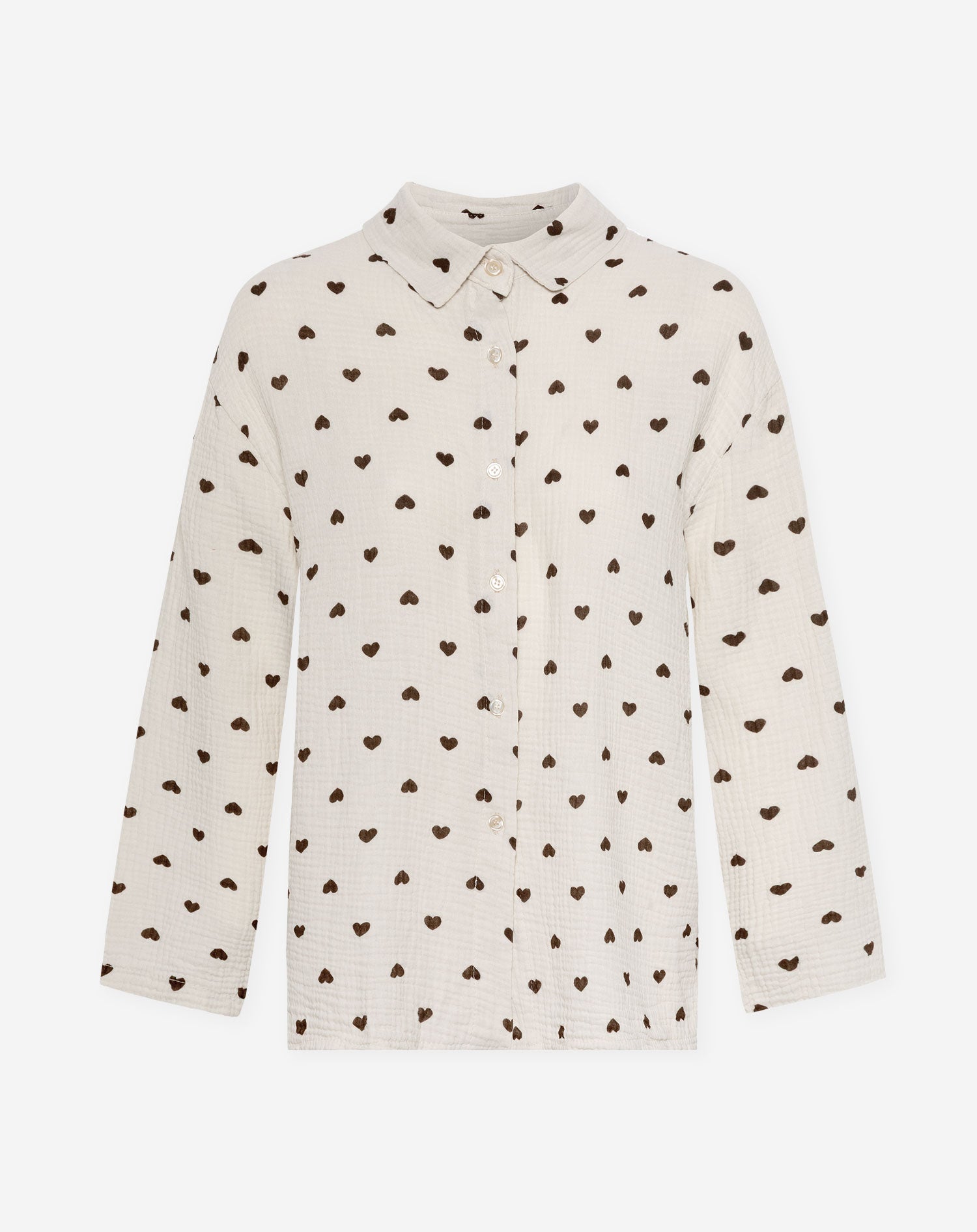 HEART MOUSSELINE BLOUSE BRUIN