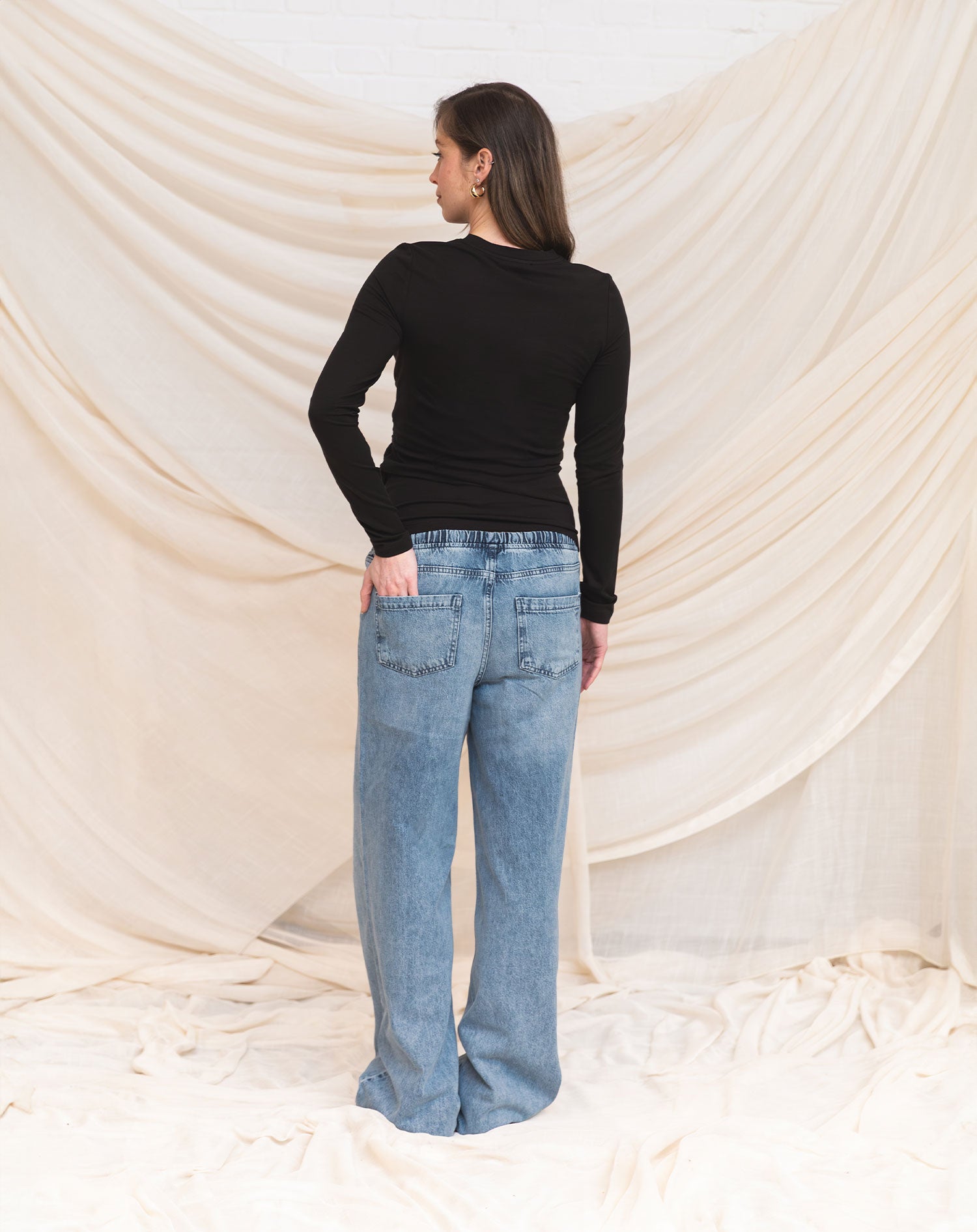 CORD WIDE LEG JEANS MATERNITY BLUE