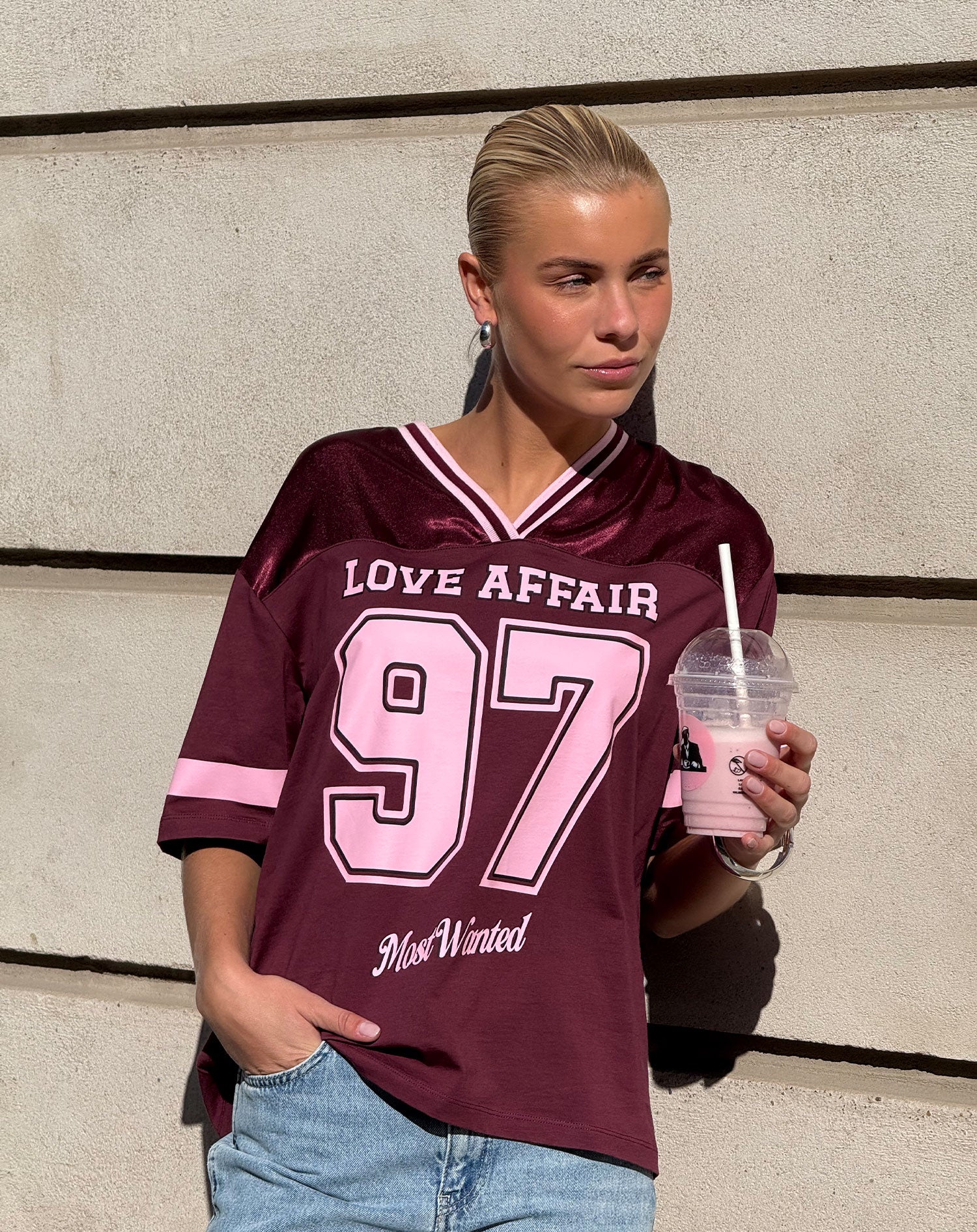 LOVE AFFAIR SPORTS TEE BURGUNDY